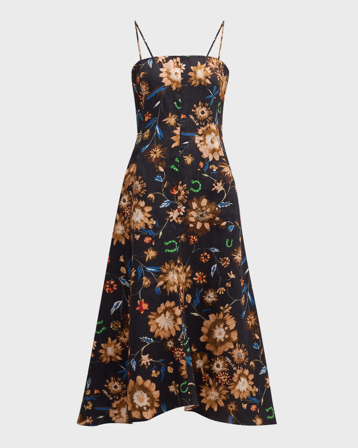 DOROTHEE SCHUMACHER Floral Ease II High-Low Linen Midi Dress