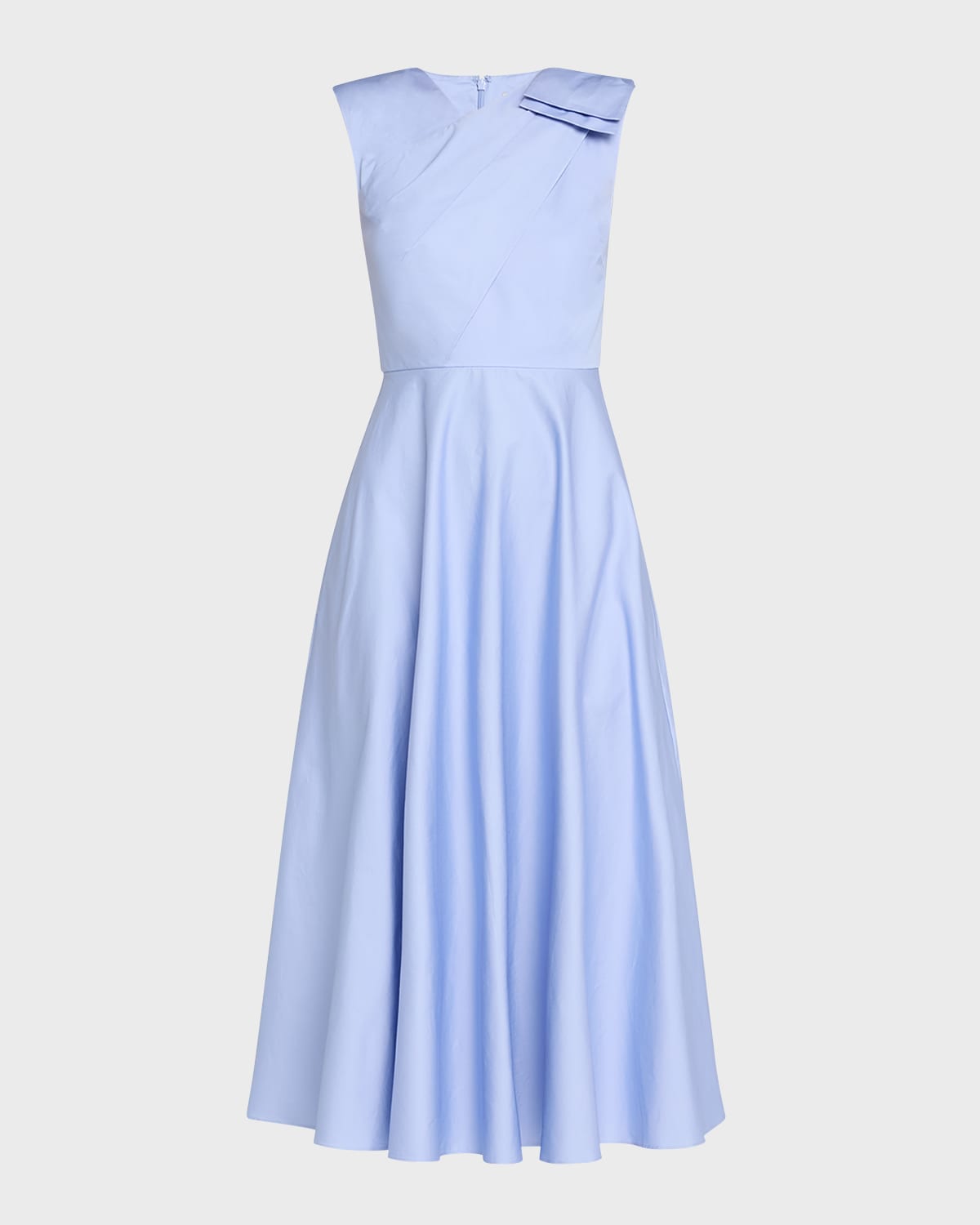 Roland Mouret Cotton Poplin Midi Dress with Bow Detail