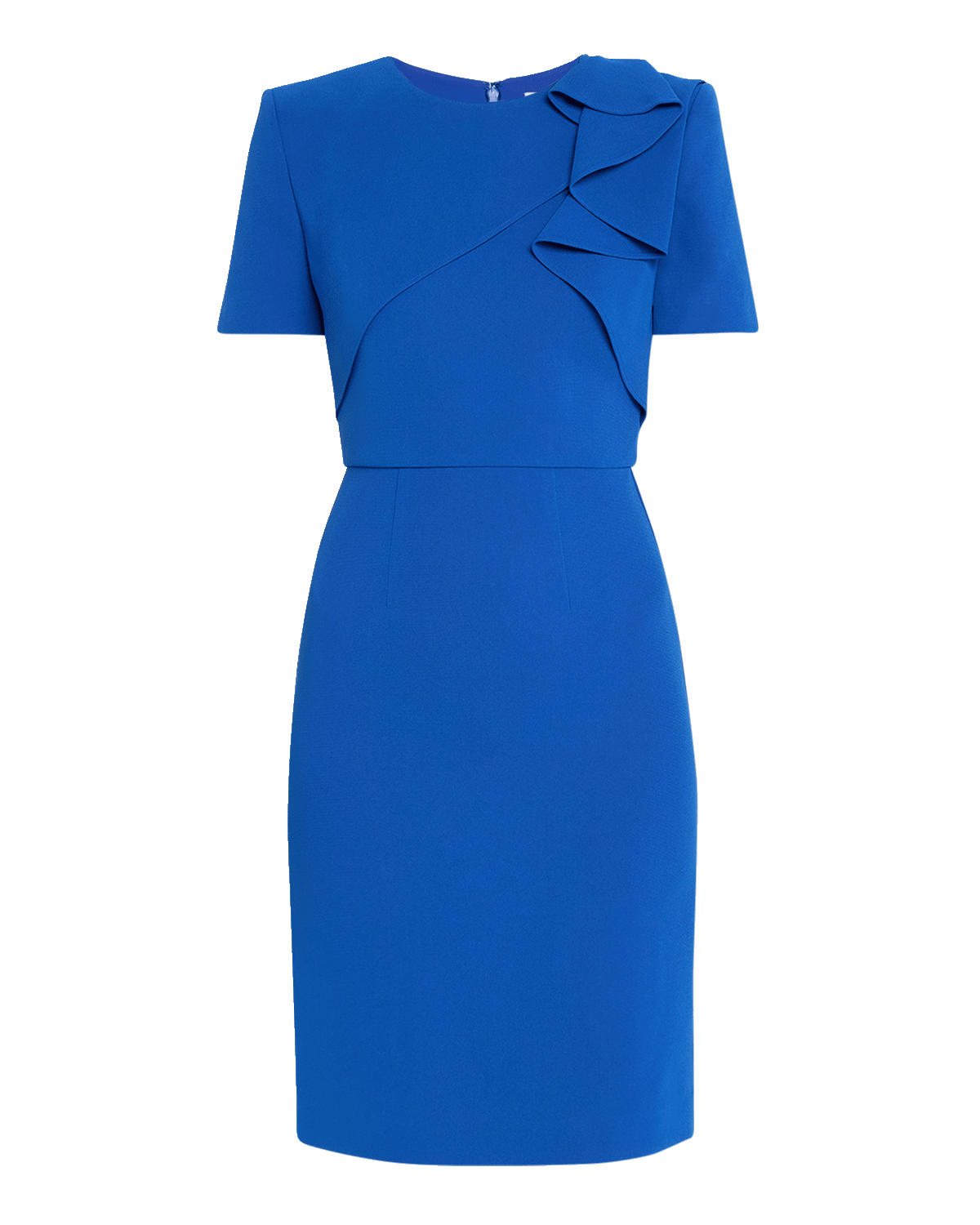 Roland Mouret Heavy Cady Midi Dress with Ruffle Detail