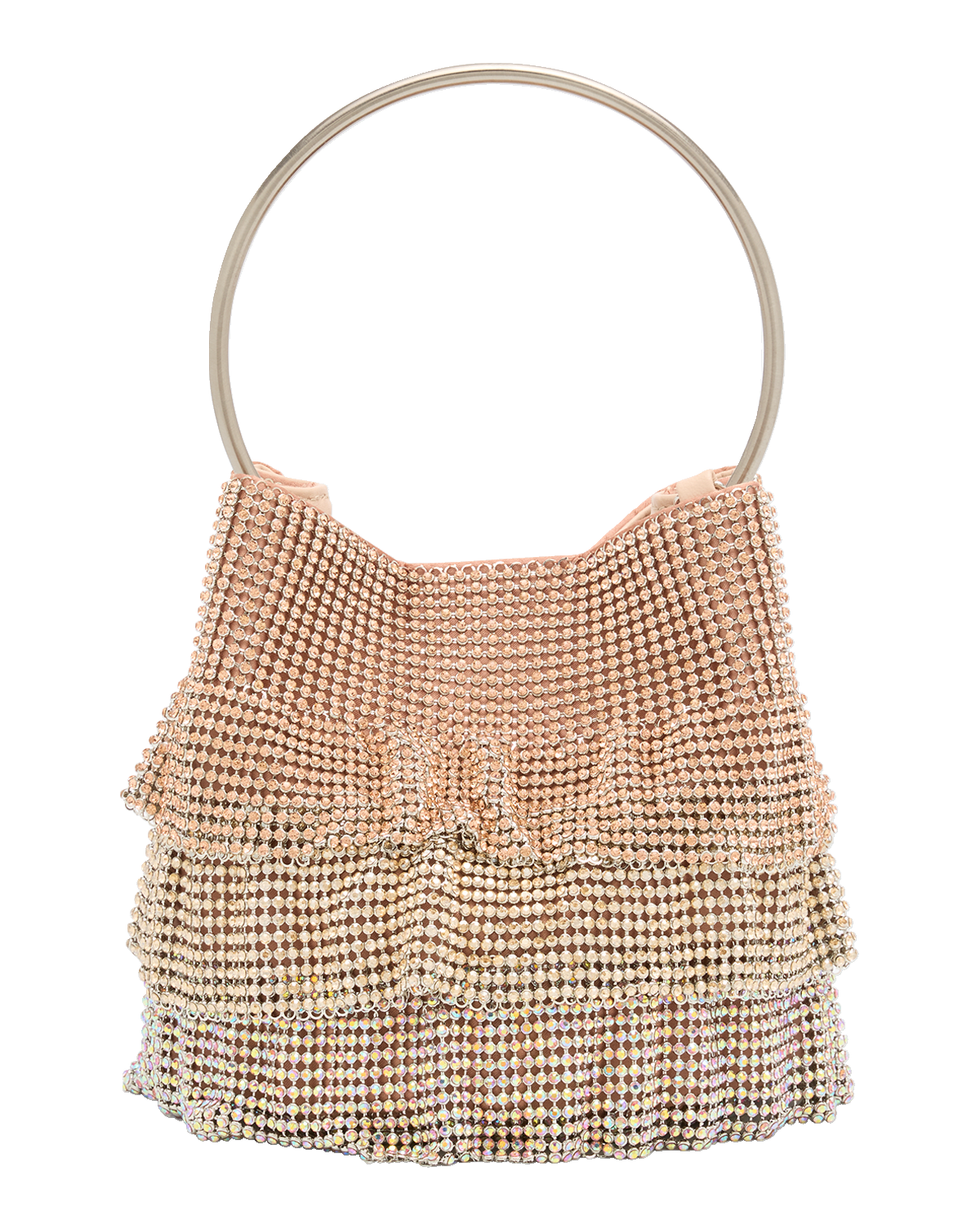 Whiting & Davis Ruffled Crystal Bucket Bag