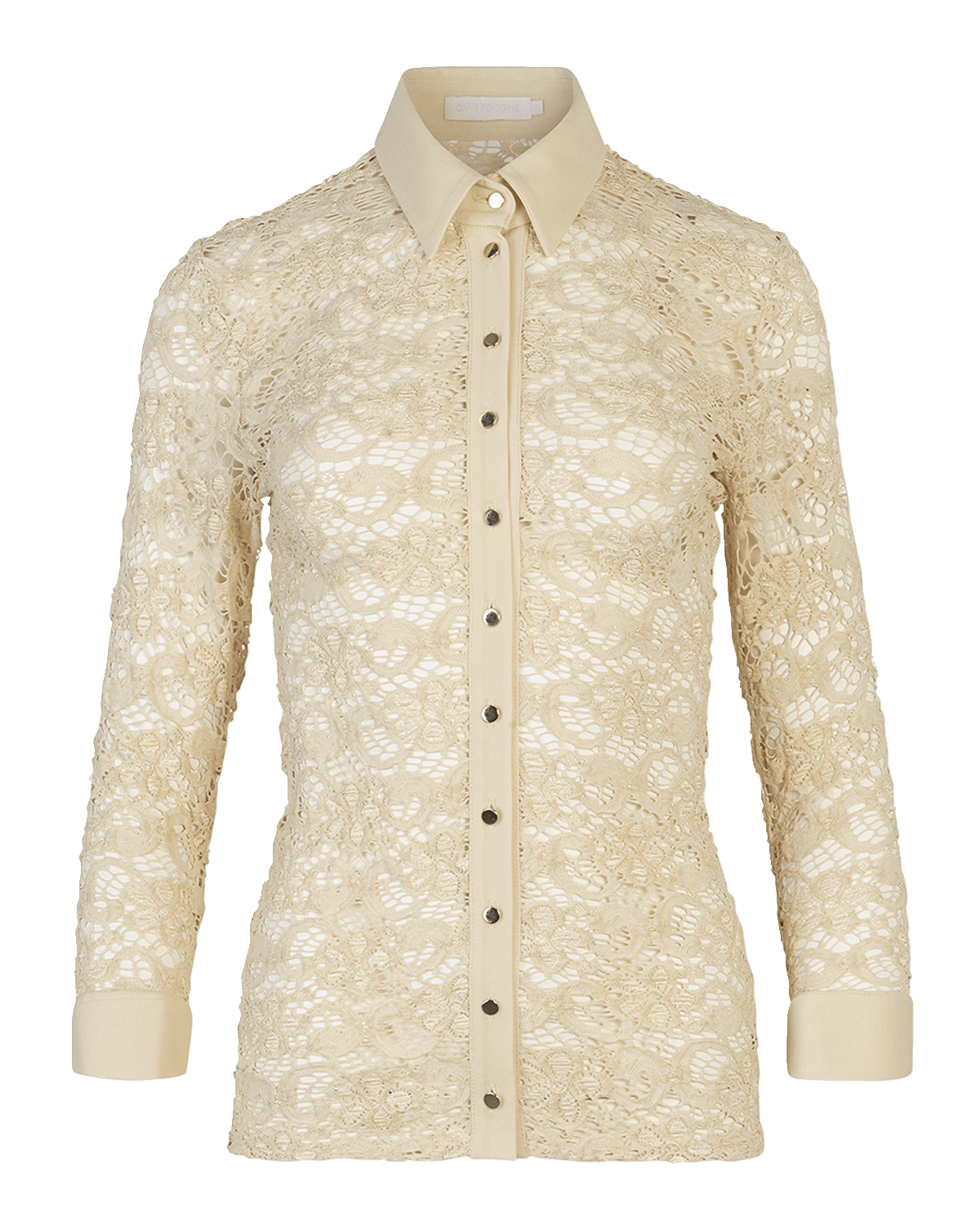 Anne Fontaine Amazone Button-Down Floral Lace Shirt