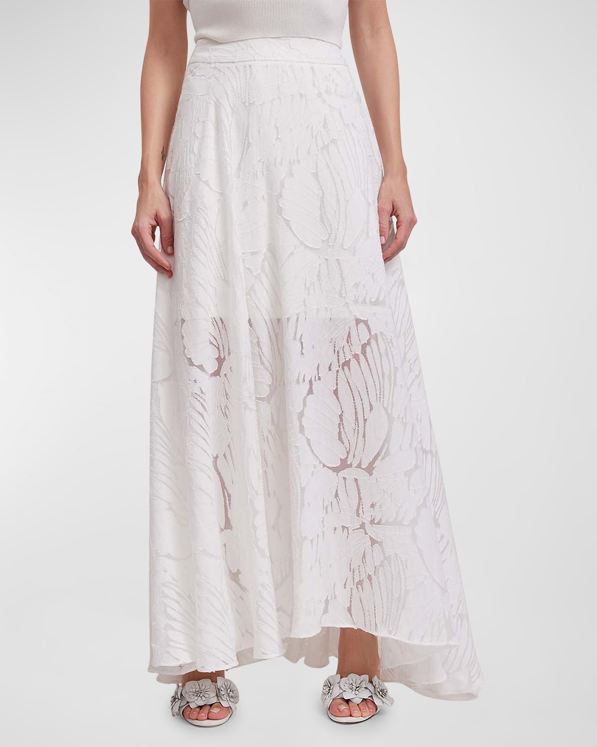 Anne Fontaine Marbre Burnout Handkerchief Maxi Skirt