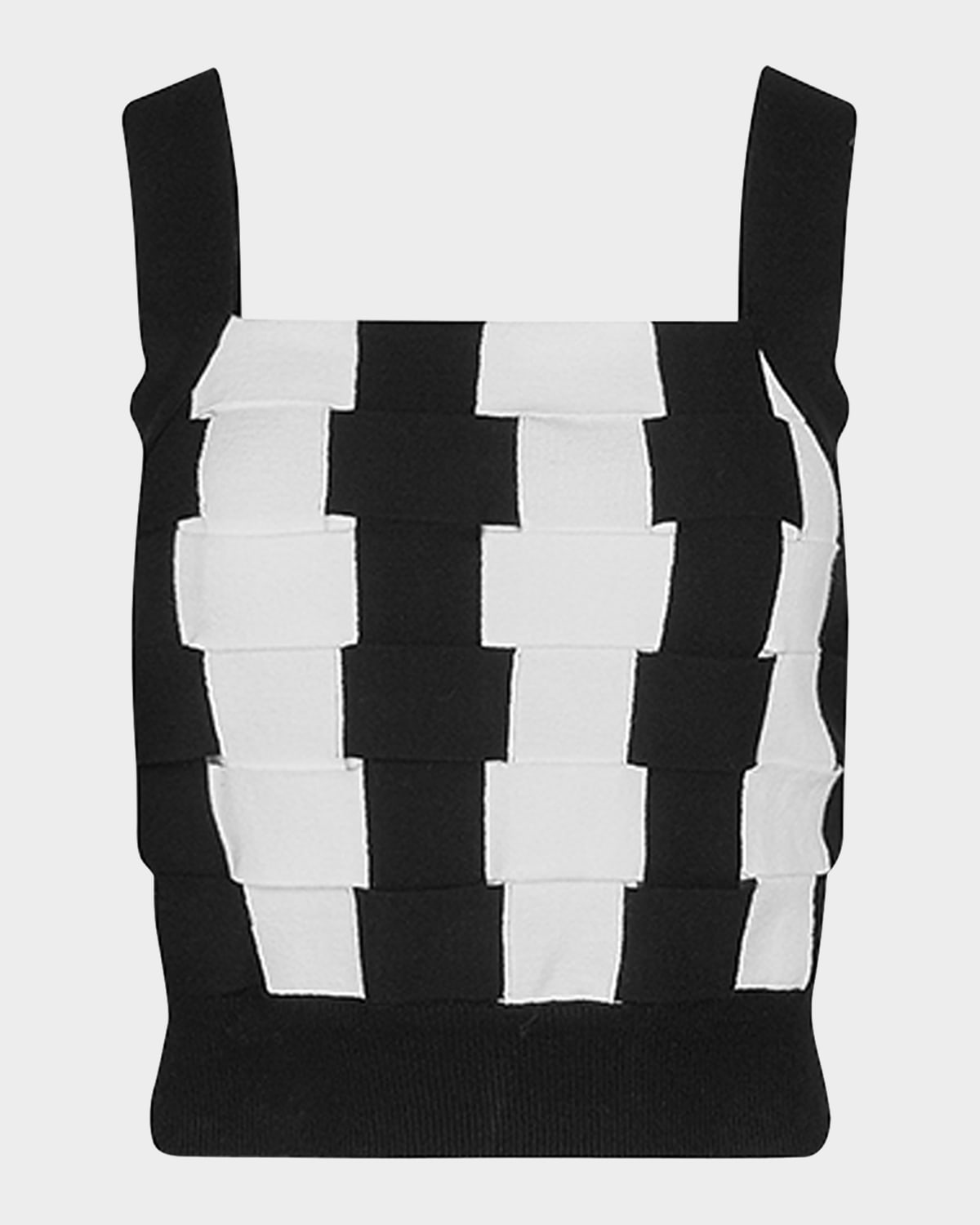 Anne Fontaine Nadeleine Two-Tone Woven Crop Top