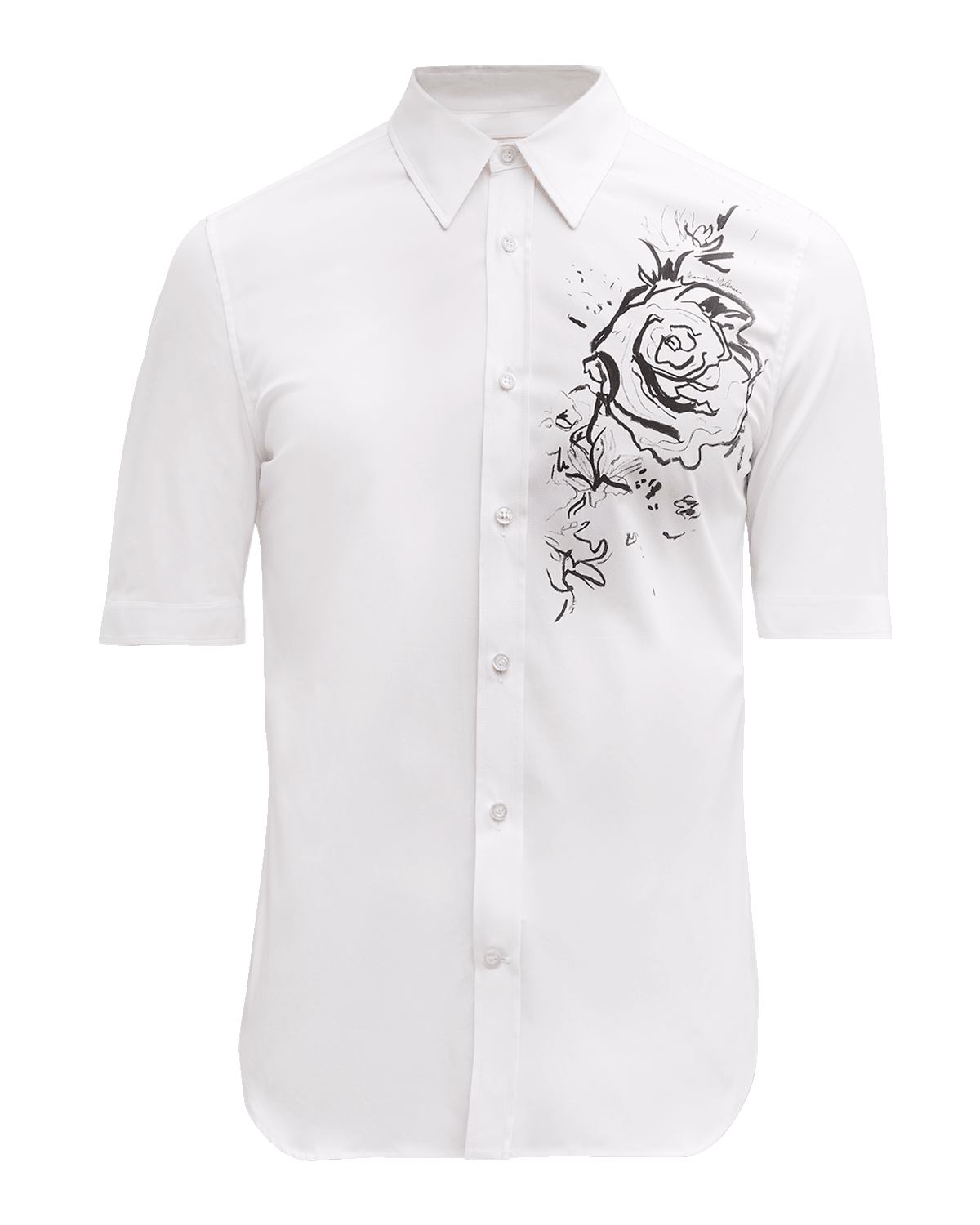 Alexander McQueen Men's Wax Floral-Print Dress Shirt