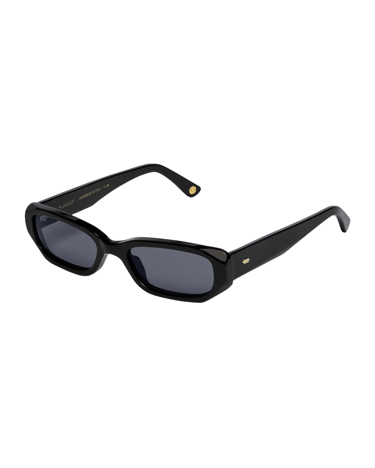 KIMEZE Ore Black Acetate Rectangle Sunglasses