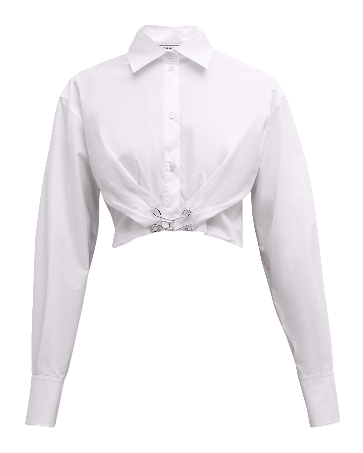 Moschino Jeans Cropped Buckle Poplin Blouse