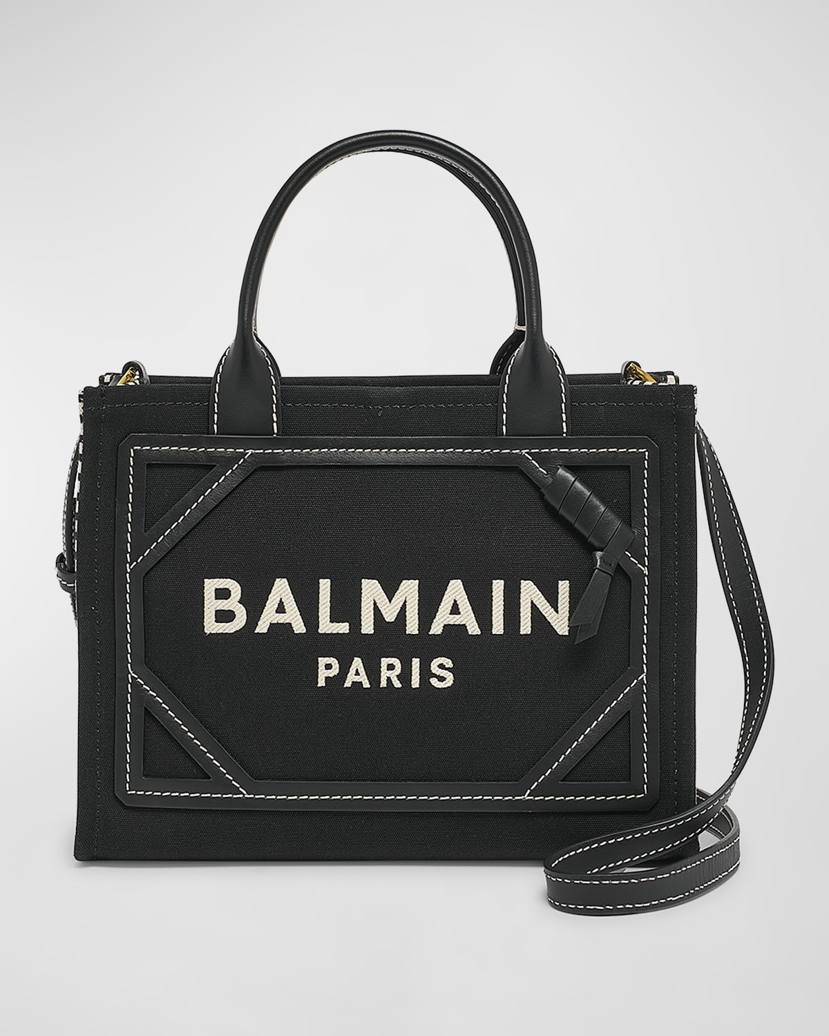 Balmain B Army Small Shopper Tote Bag in Monogram Canvas