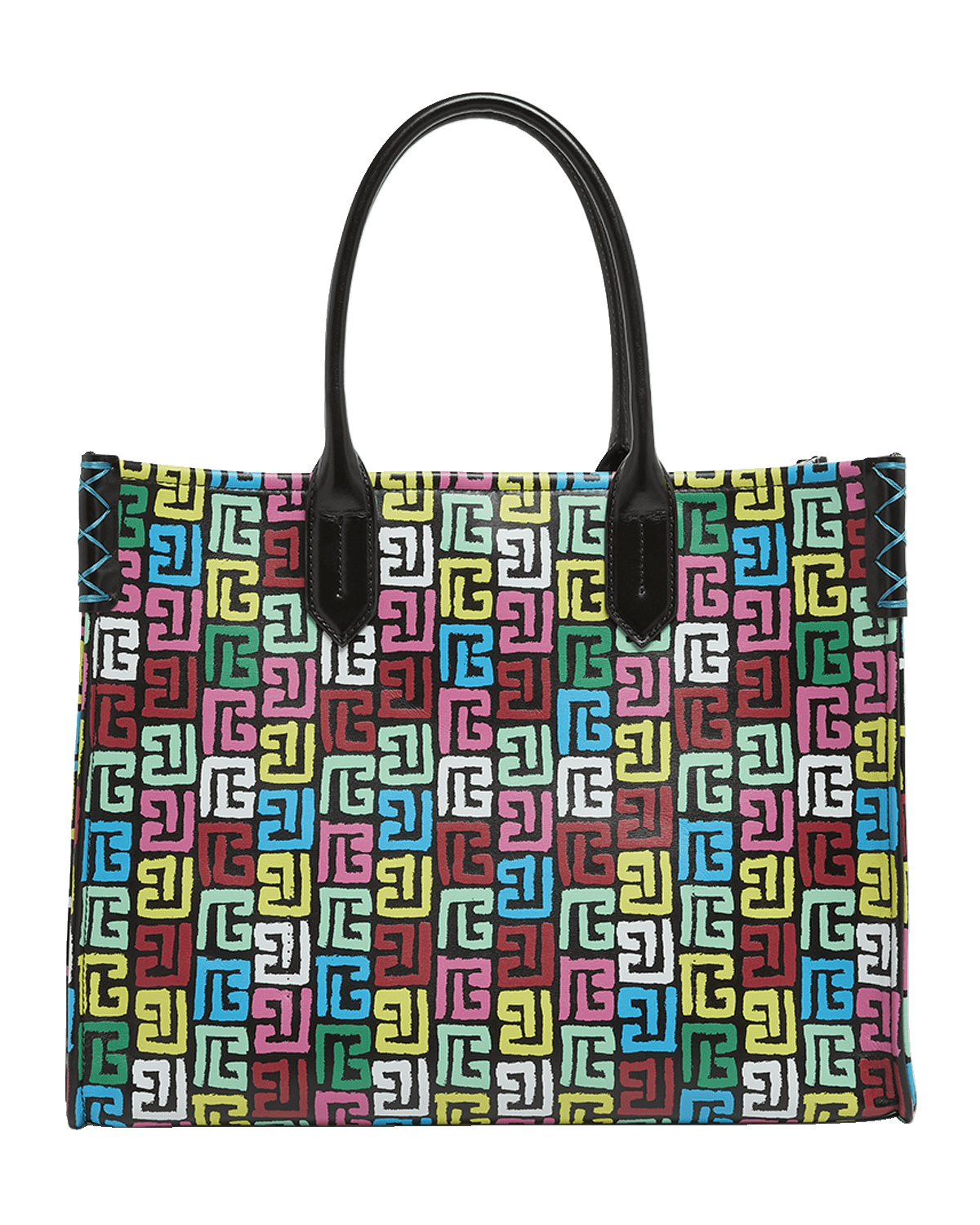 Balmain B Army Medium Shopper Tote Bag in Monogram Printed Leather