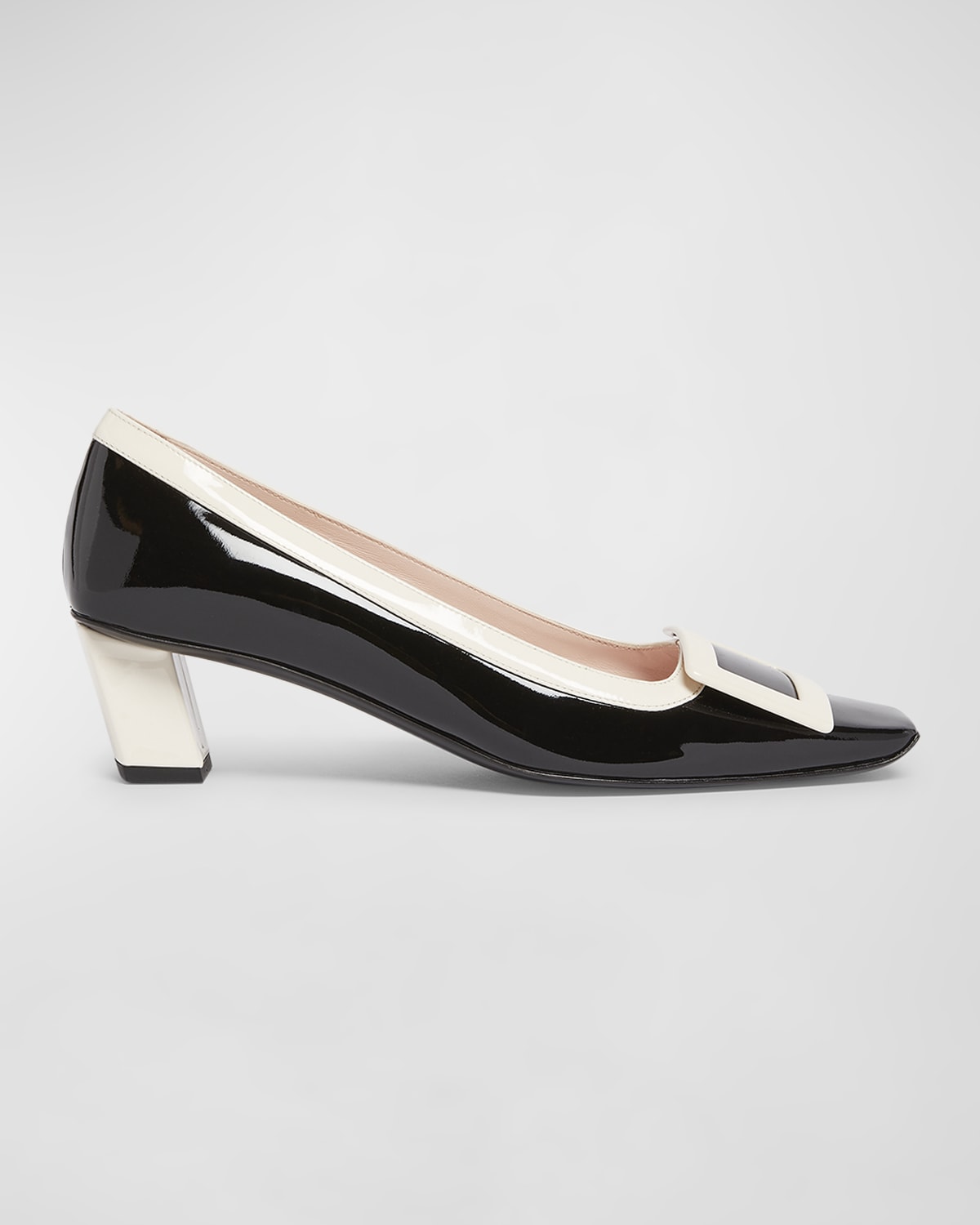 Roger Vivier Belle Vivier Bicolor Patent Buckle Pumps