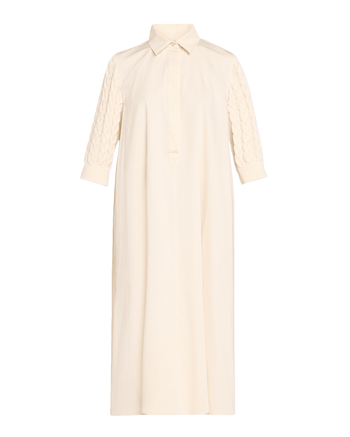 Max Mara Armonia Midi Dress with Cable-Knit Sleeves