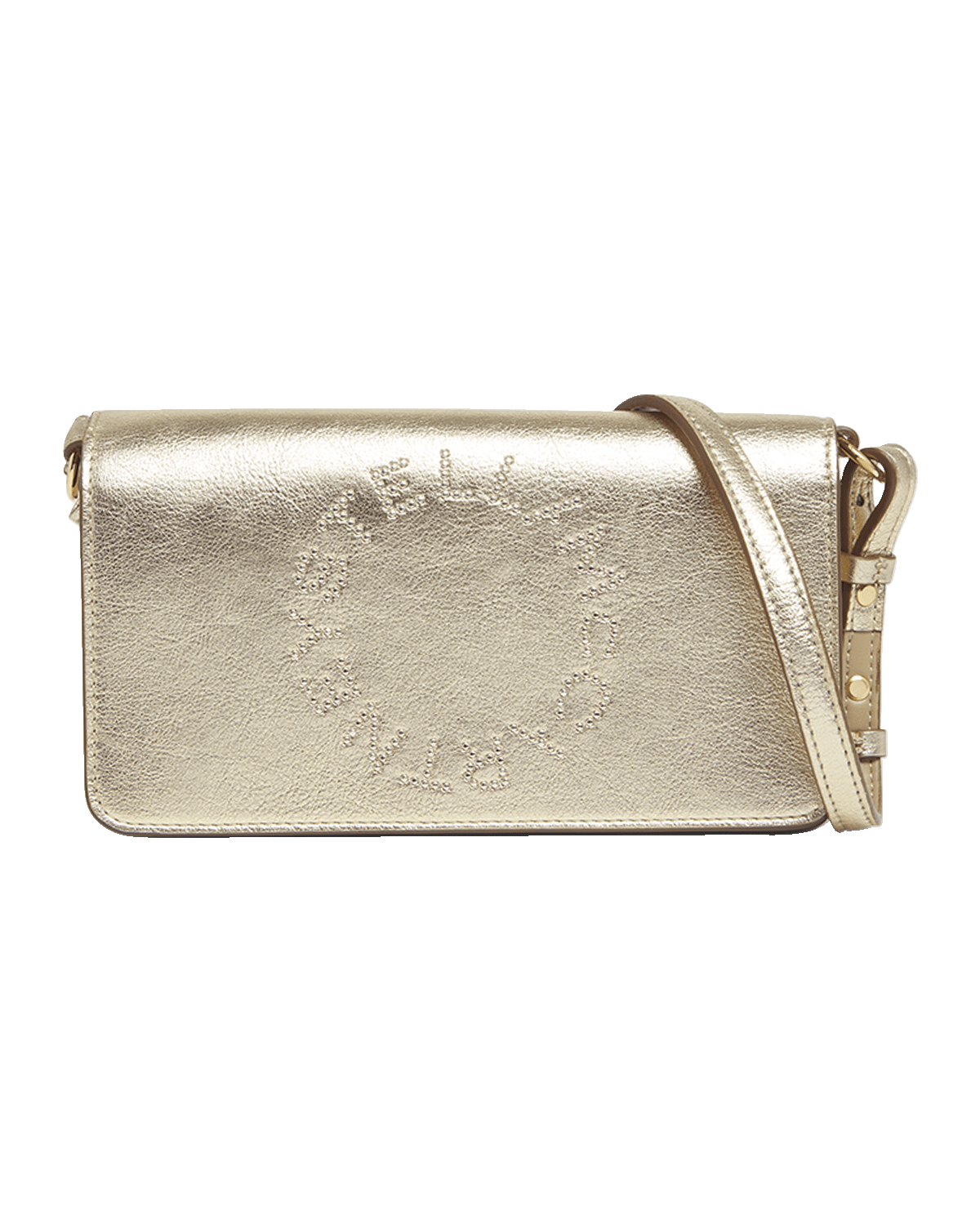 Stella McCartney Mini Logo Metallic Alter Crossbody Bag
