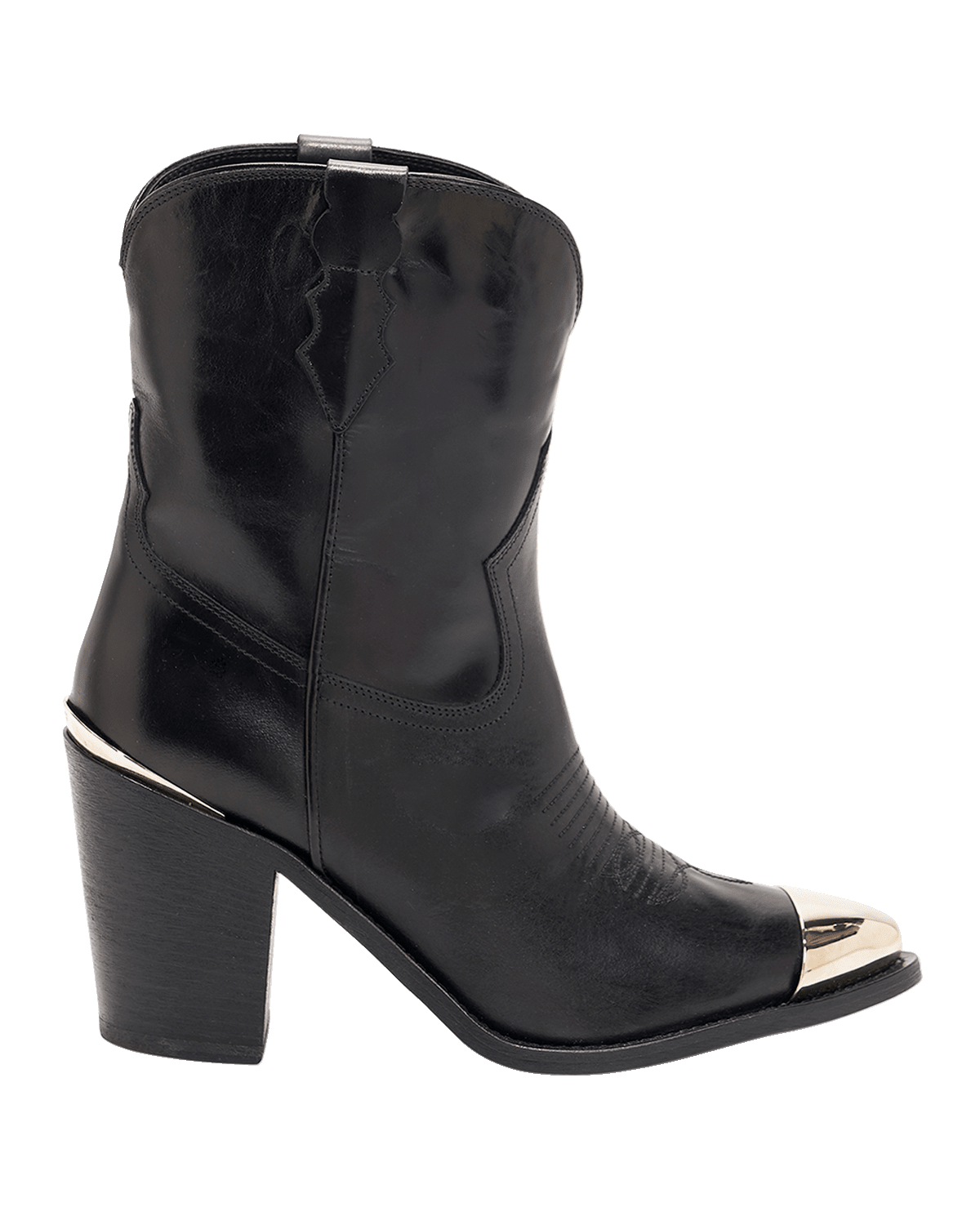 Partlow Tina Leather Metal-Toe Western Booties