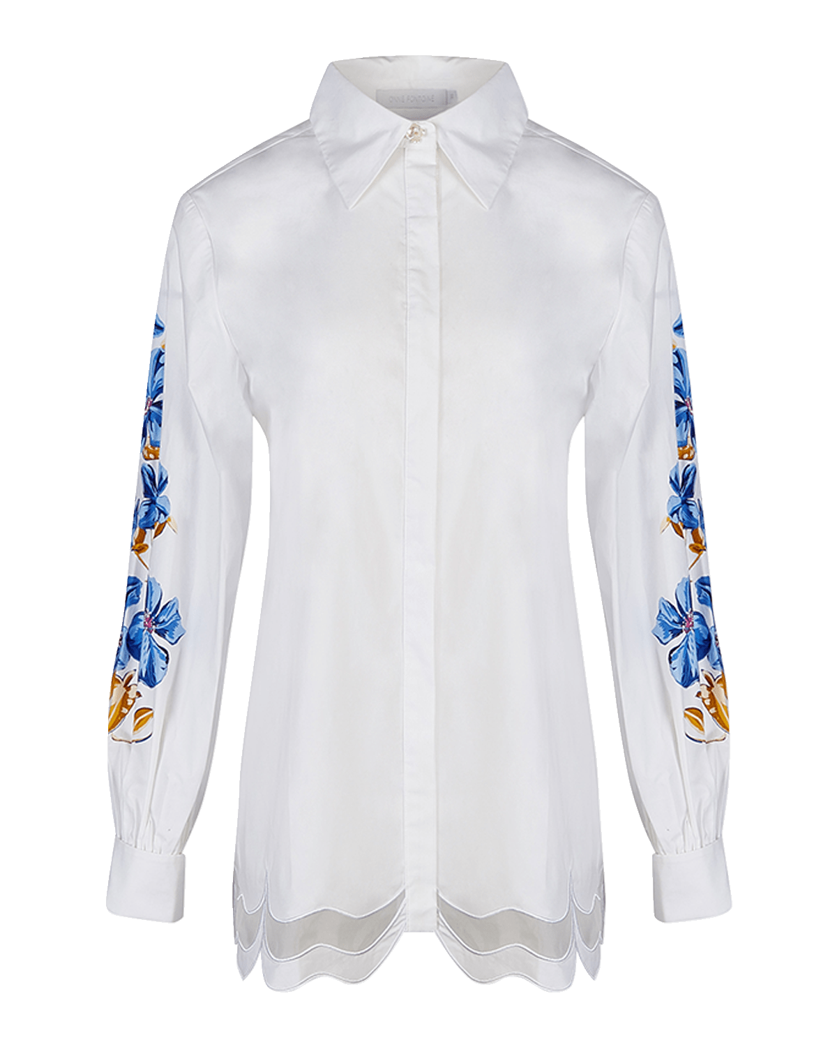 Anne Fontaine Zephyra Floral-Print Cotton Poplin Shirt