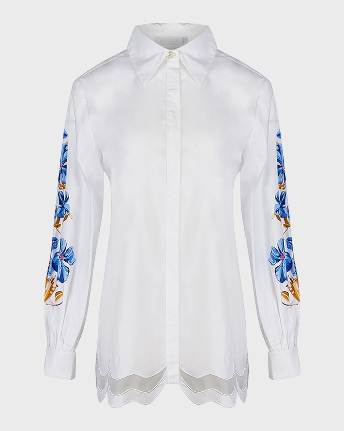 Anne Fontaine Zephyra Floral-Print Cotton Poplin Shirt