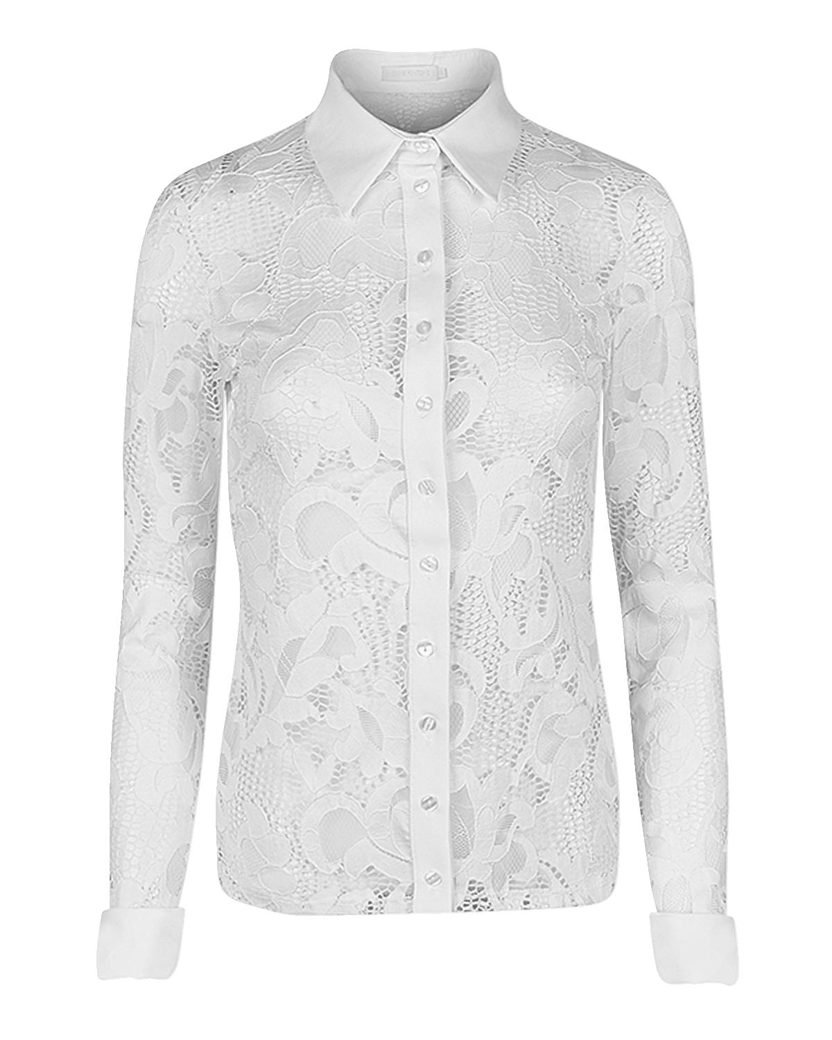 Anne Fontaine Joanna Button-Down Stretch Floral Lace Shirt