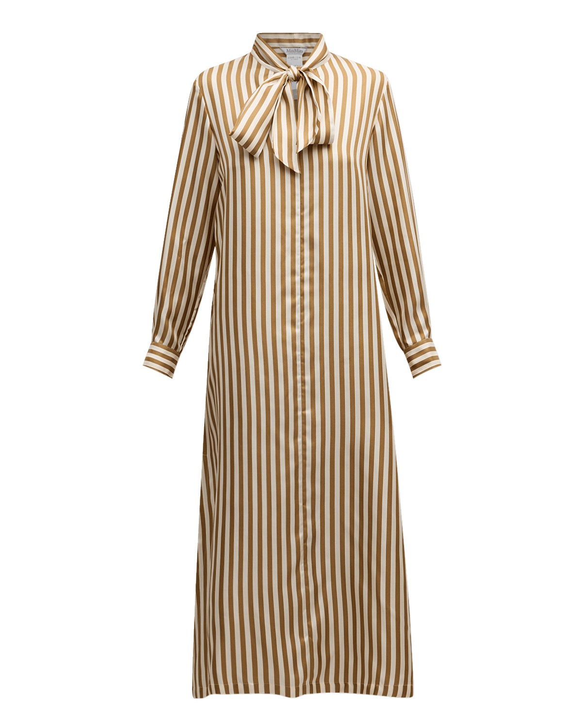 Max Mara Faesite Striped Long-Sleeve Midi Shirtdress