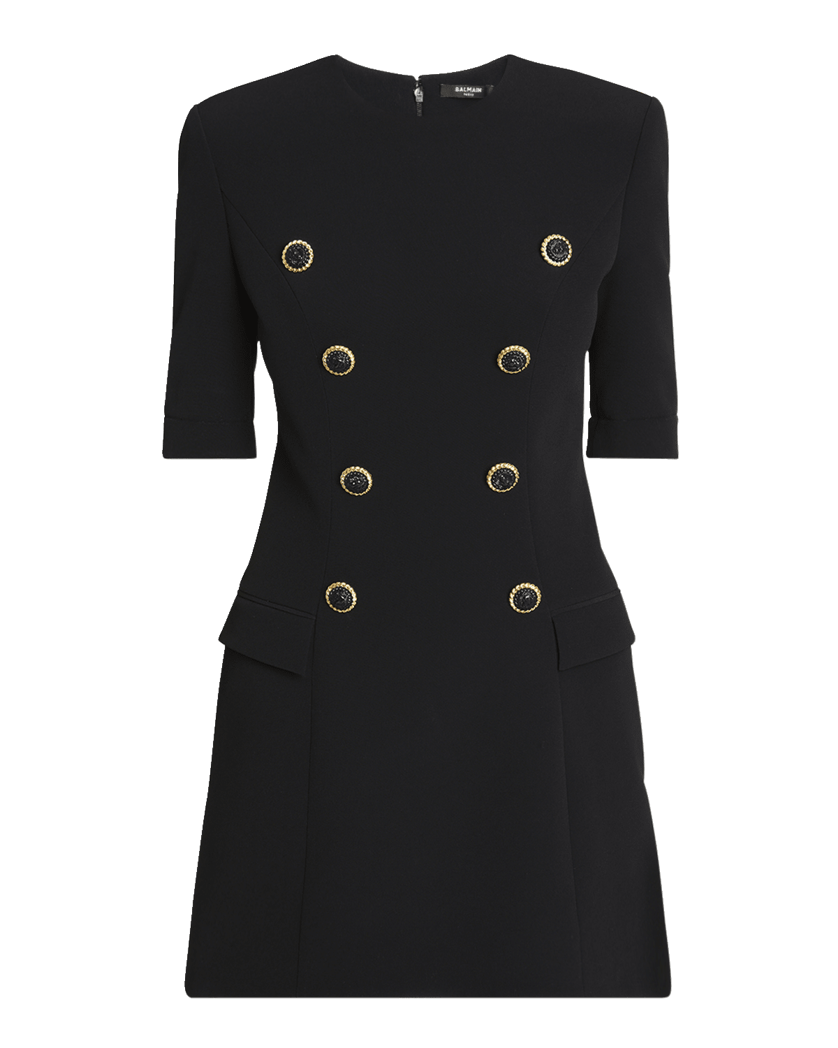 Balmain Tailored Mini Dress with Button Details