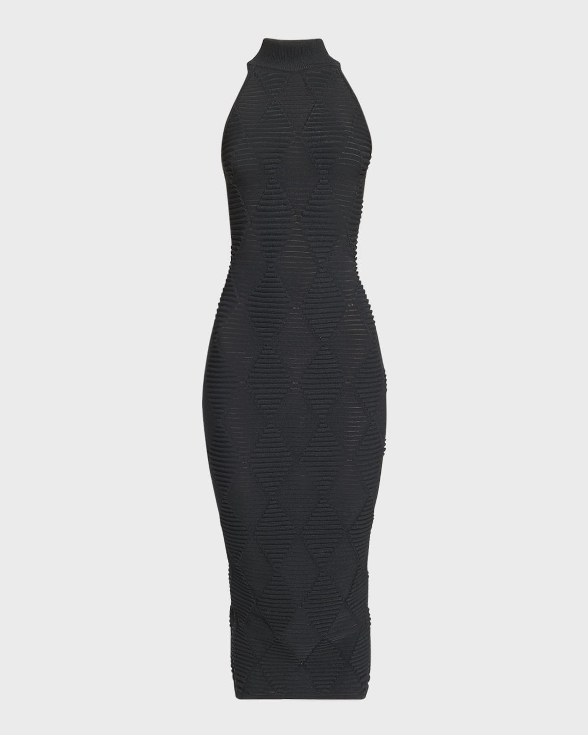 Balmain Diamond Textured Knit Midi Dress