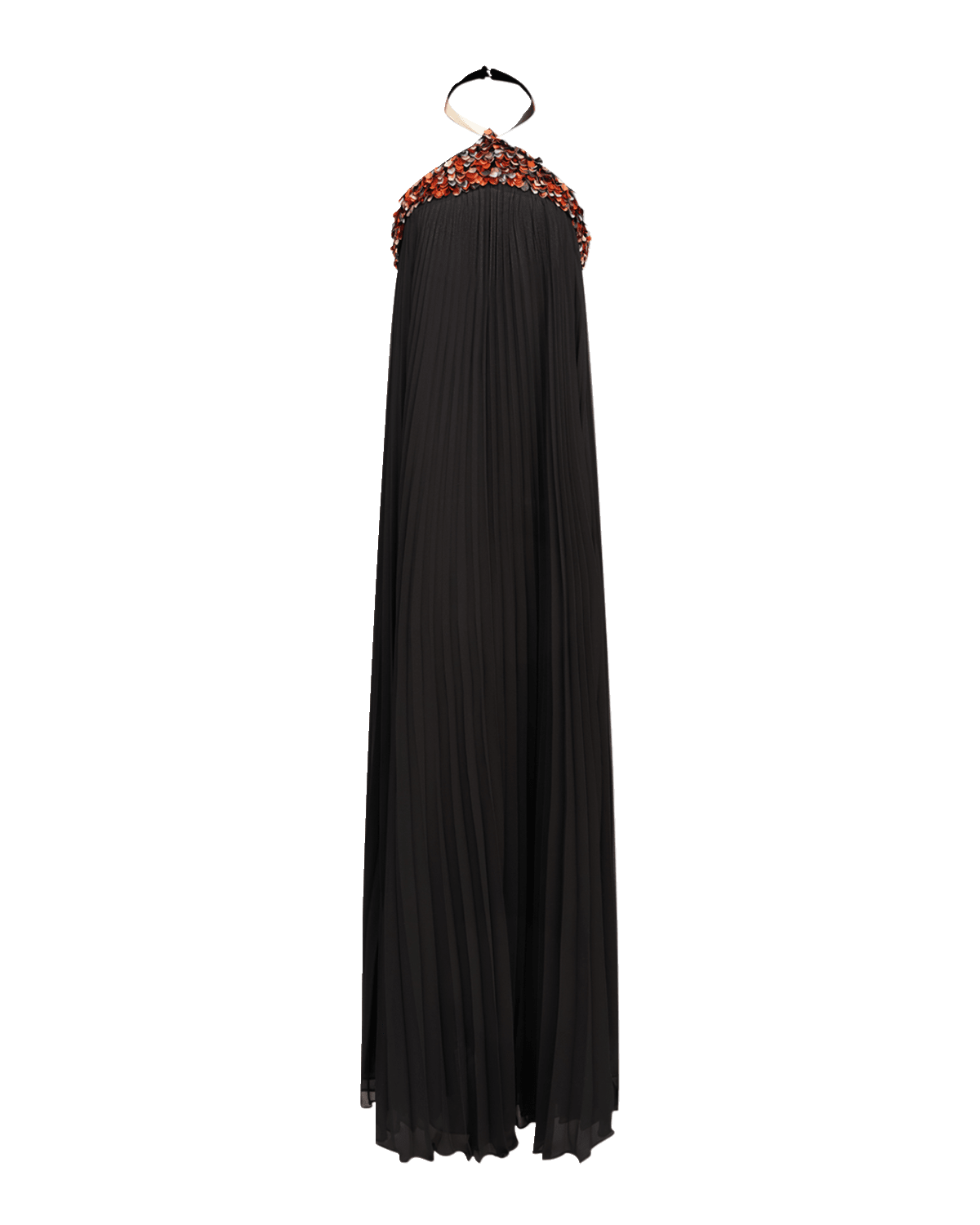 Halston Pythia Pleated Sequin-Embellished Trapeze Gown