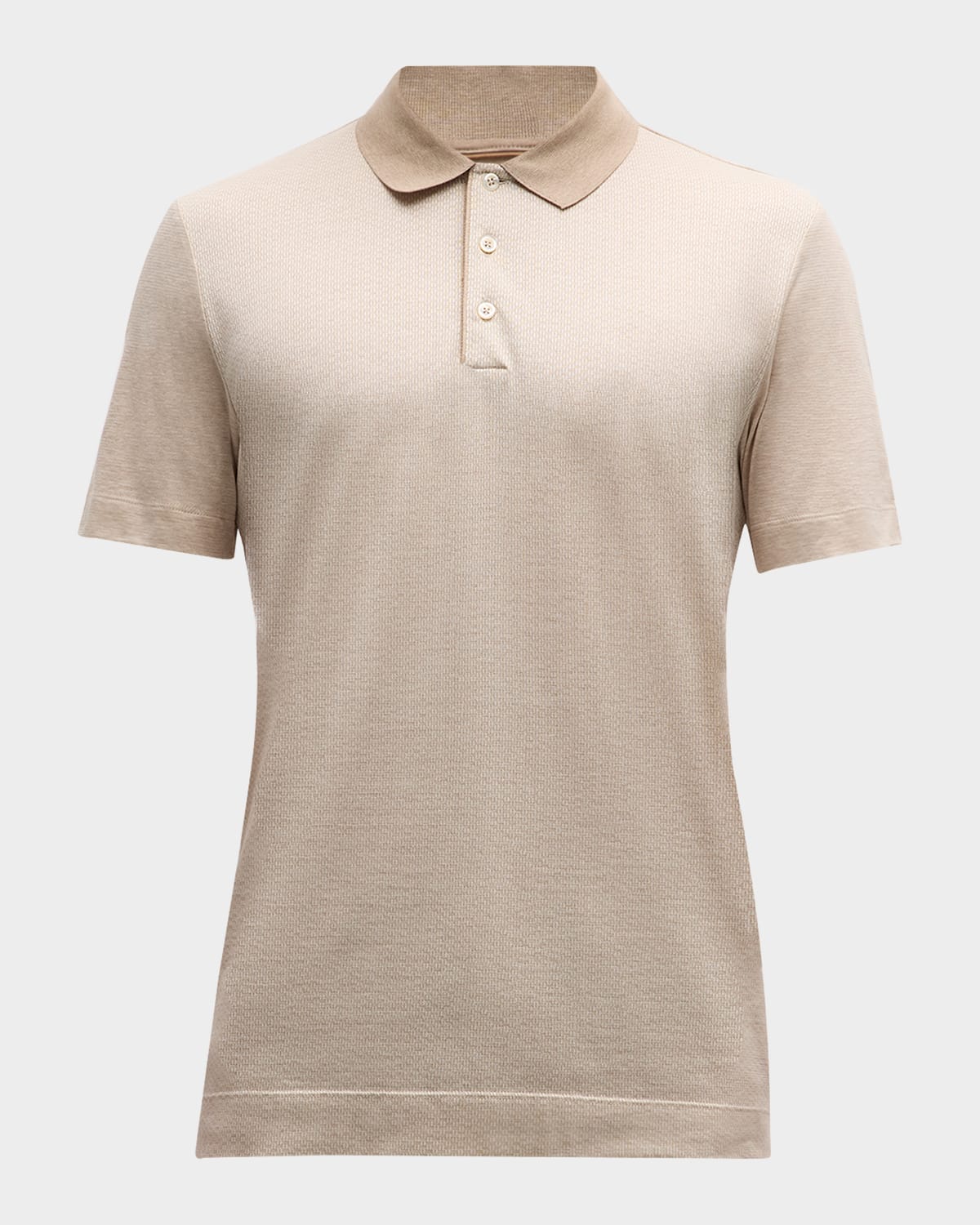 BOSS Camel Men's Structured Cotton Silk Short-Sleeve Polo Shirt