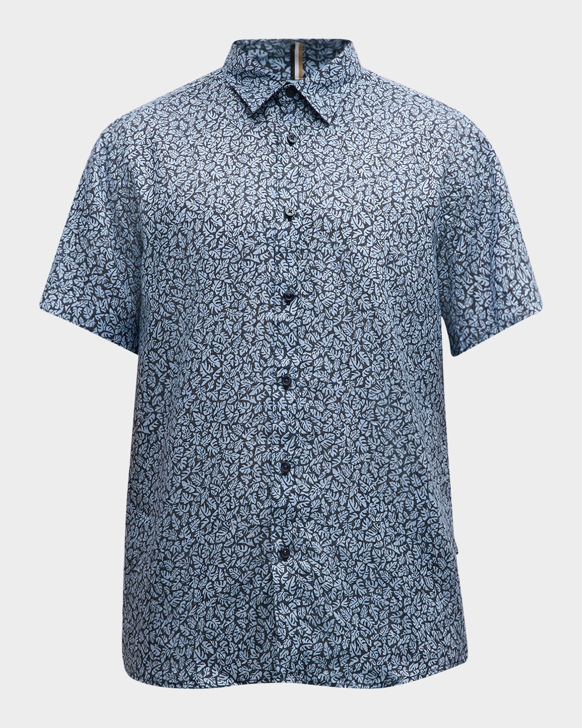 BOSS Men's Floral-Print Linen Short-Sleeve Leisure Shirt