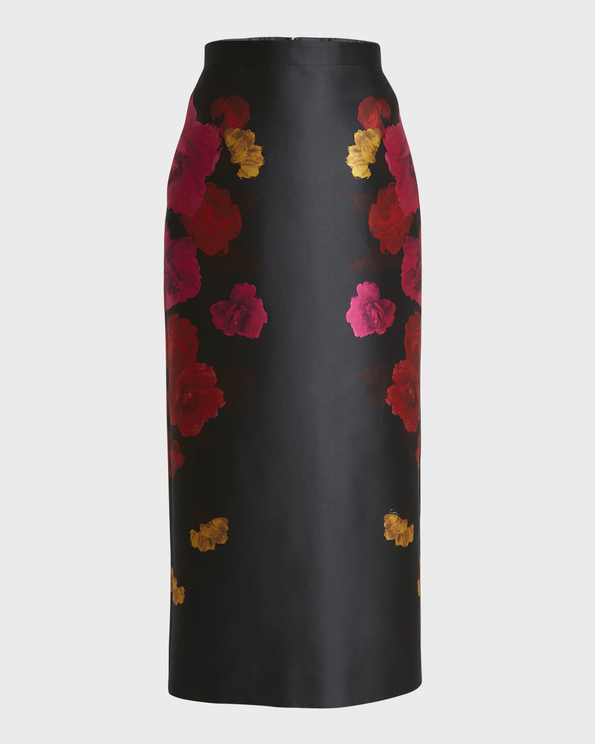 Erdem Beaded Floral Silk Midi Pencil Skirt