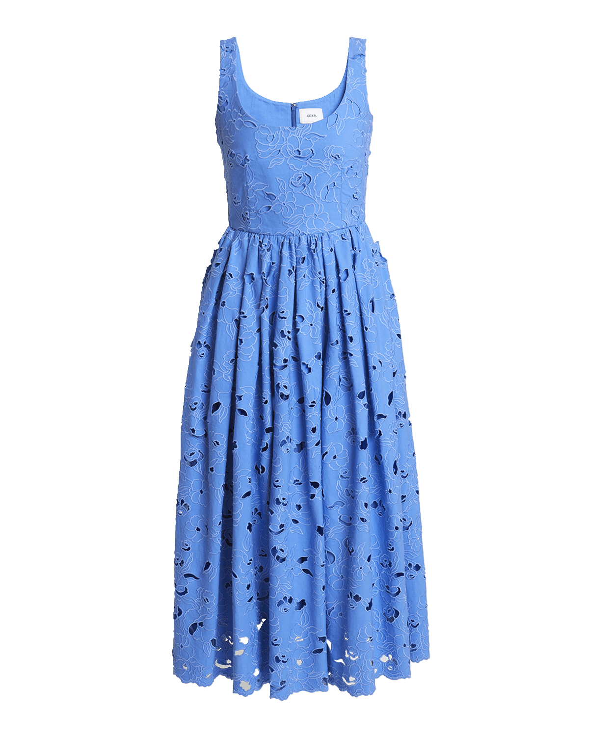 Erdem Embroidered Cutwork Sleeveless Fit & Flare Midi Dress