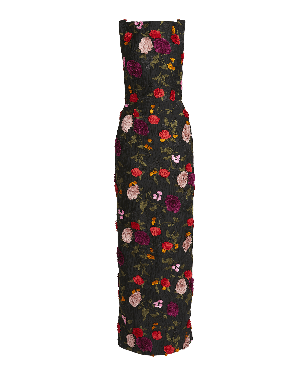 Erdem Floral Embroidered Long Sleeveless Column Gown
