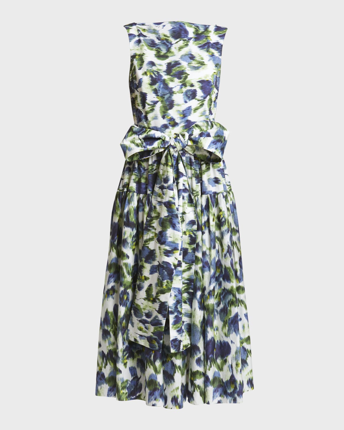Erdem Floral Abstract Print Bow Midi Dress