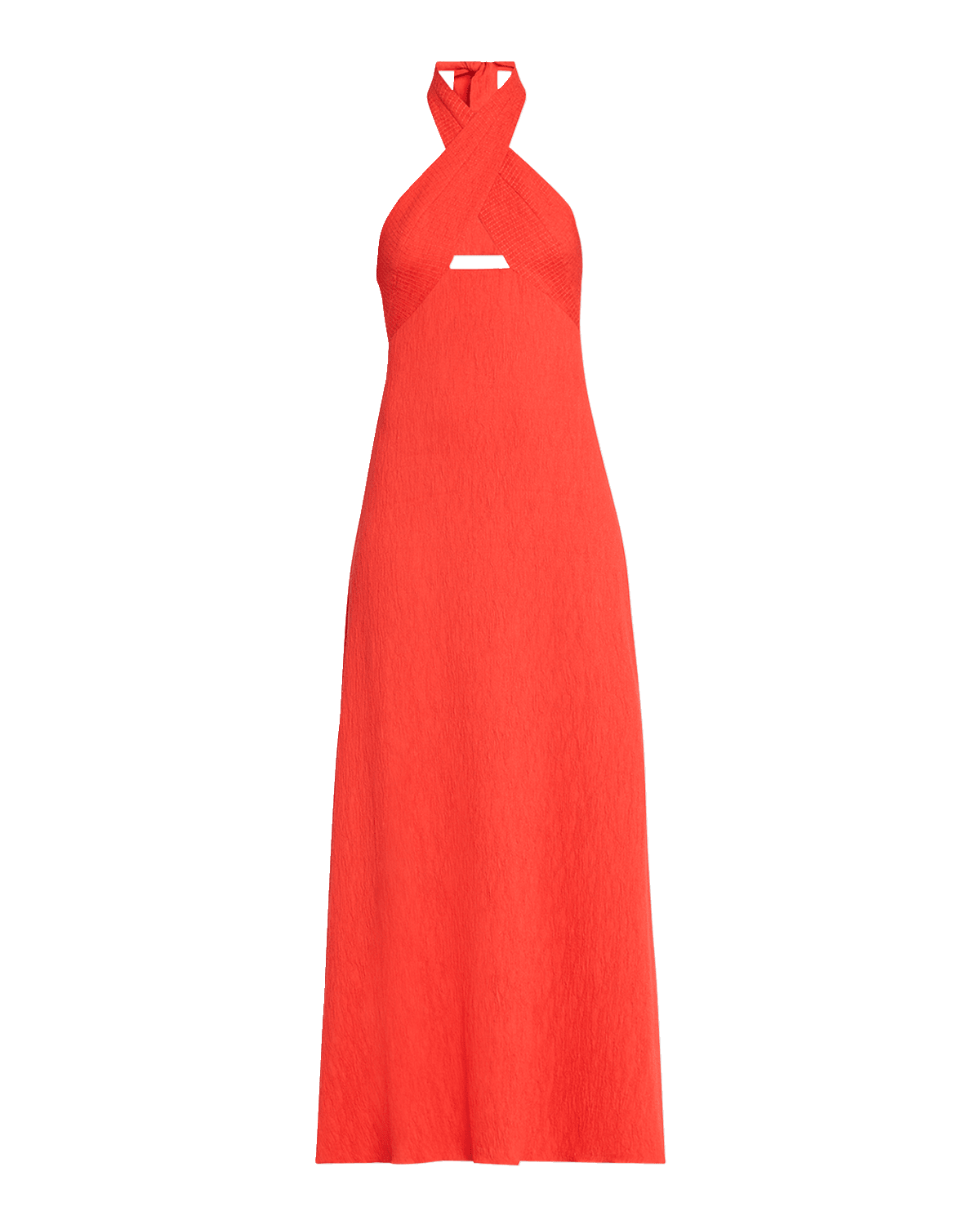 Johanna Ortiz Light Heart Crinkle Crossover Halter Dress