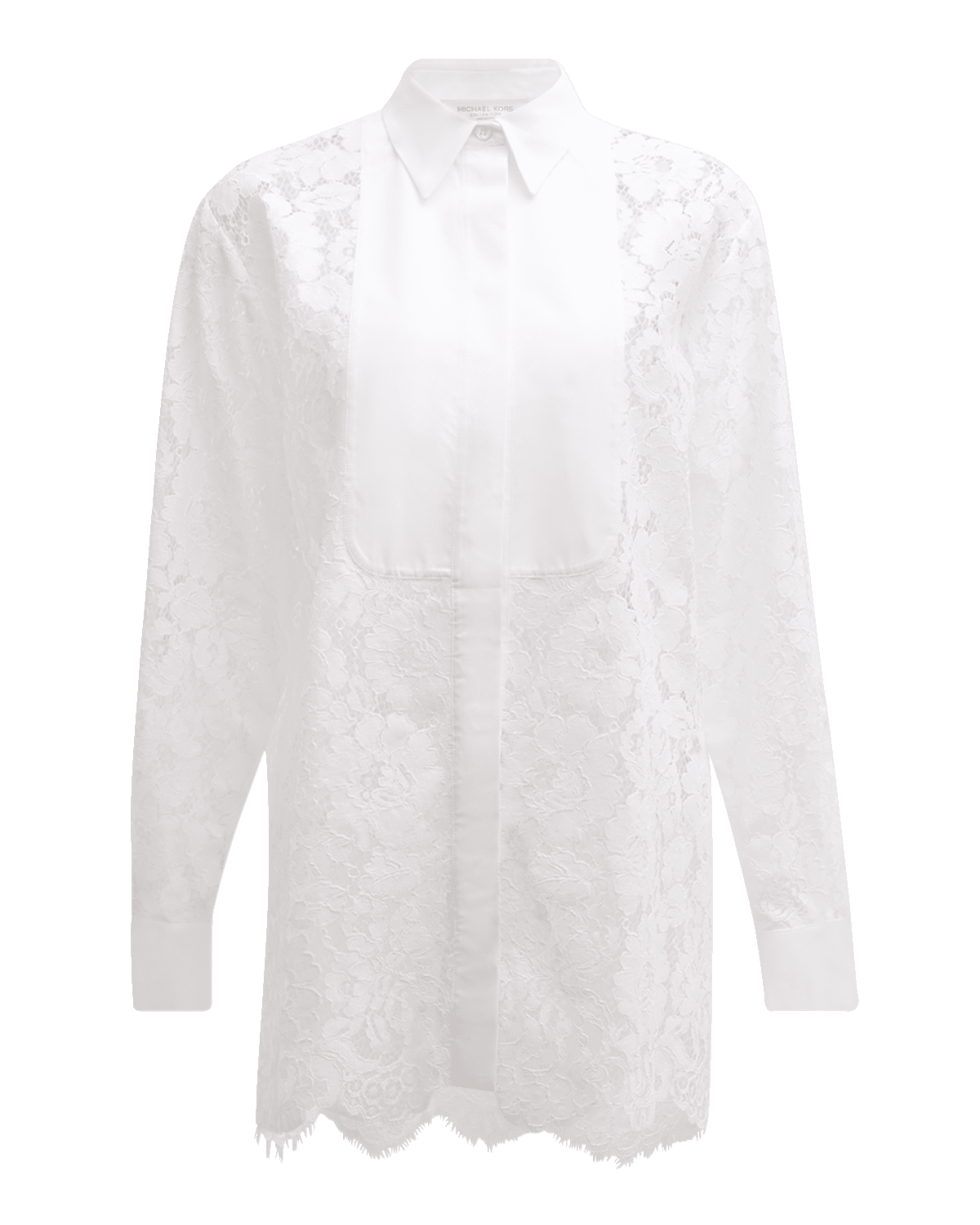 Michael Kors Collection Floral Lace Button-Front Blouse