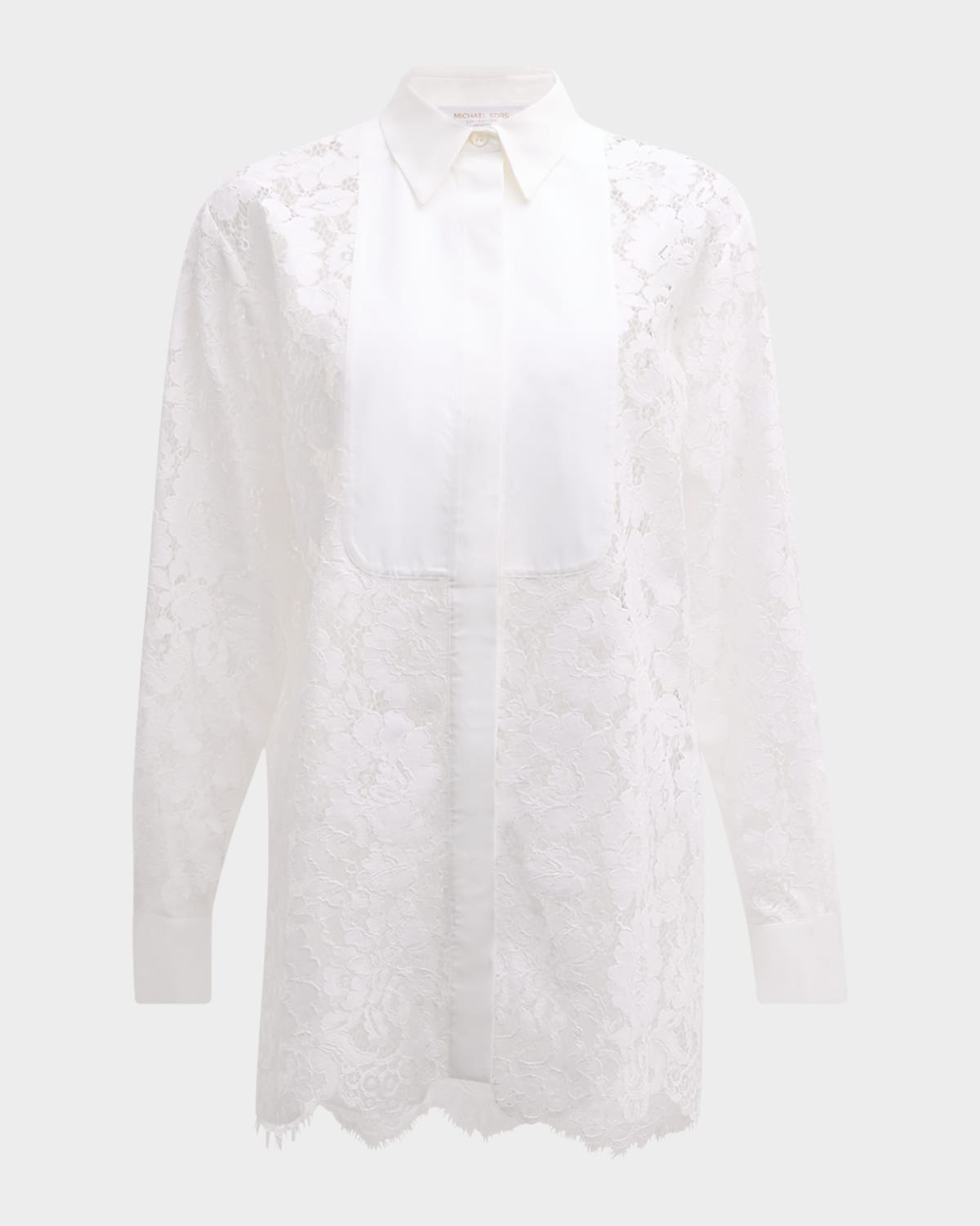 Michael Kors Collection Floral Lace Button-Front Blouse