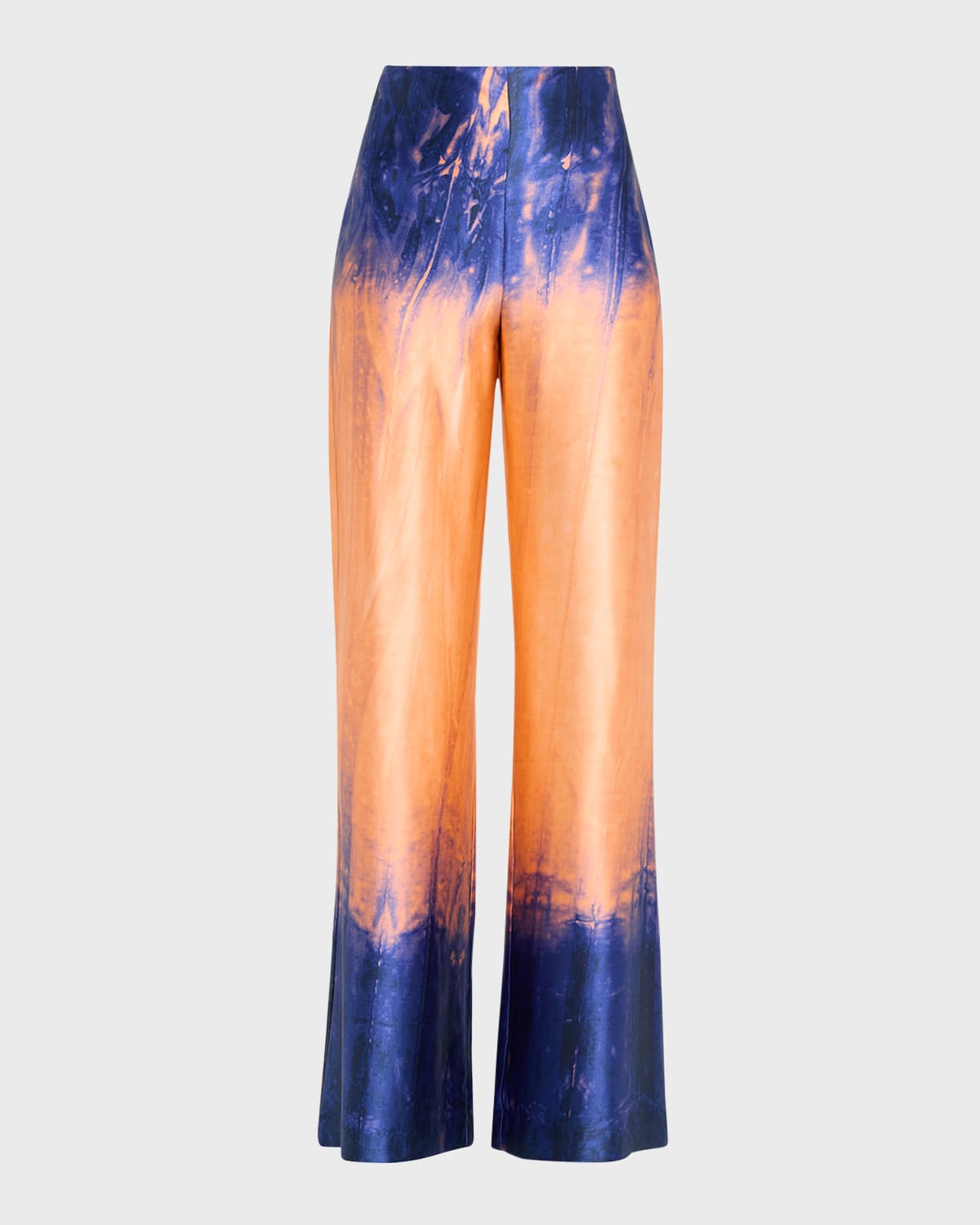 Silvia Tcherassi Andie Tie-Dye Silk Wide-Leg Pants