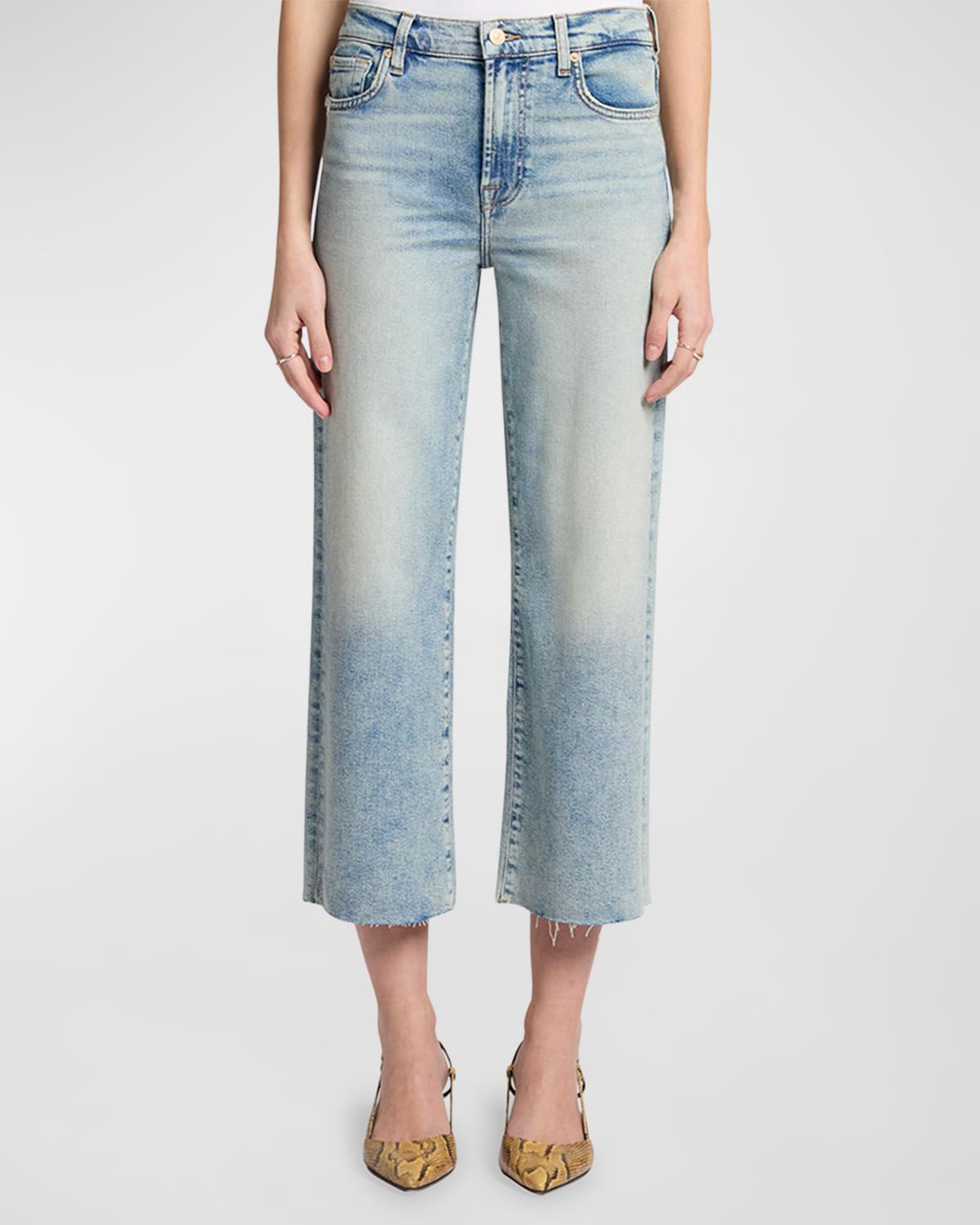 7 for all mankind Alexa Cropped Jeans with Raw Hem