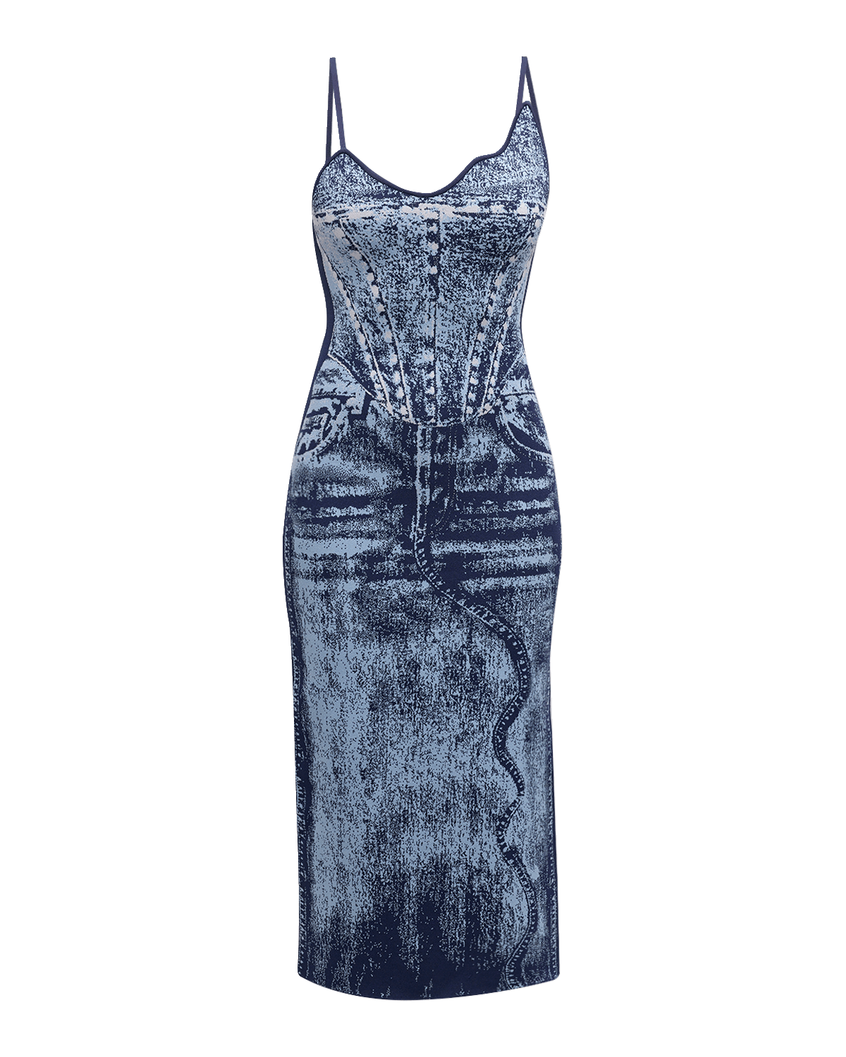 PH5 Jasmine Denim-Print Midi Tank Dress
