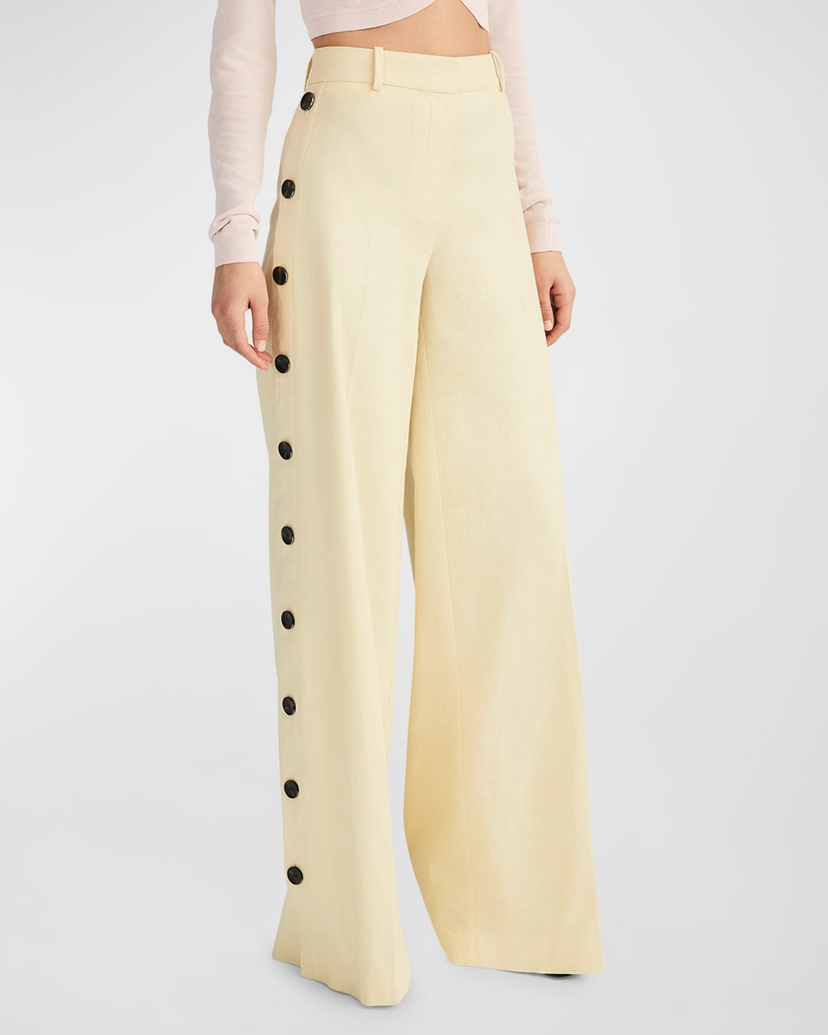 Derek Lam 10 Crosby Carter Wide-Leg Button Detail Trousers