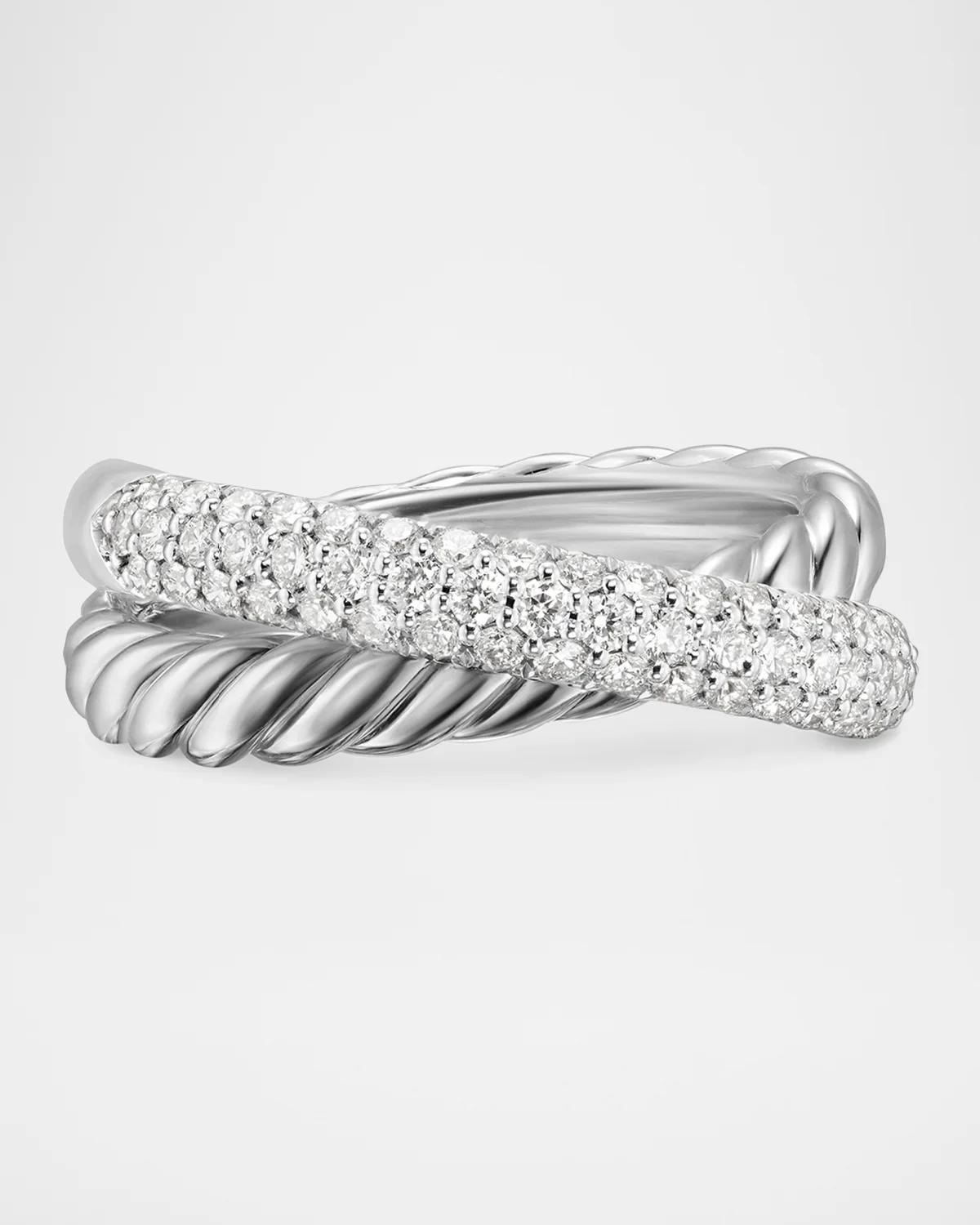 8mm Crossover Ring in Silver