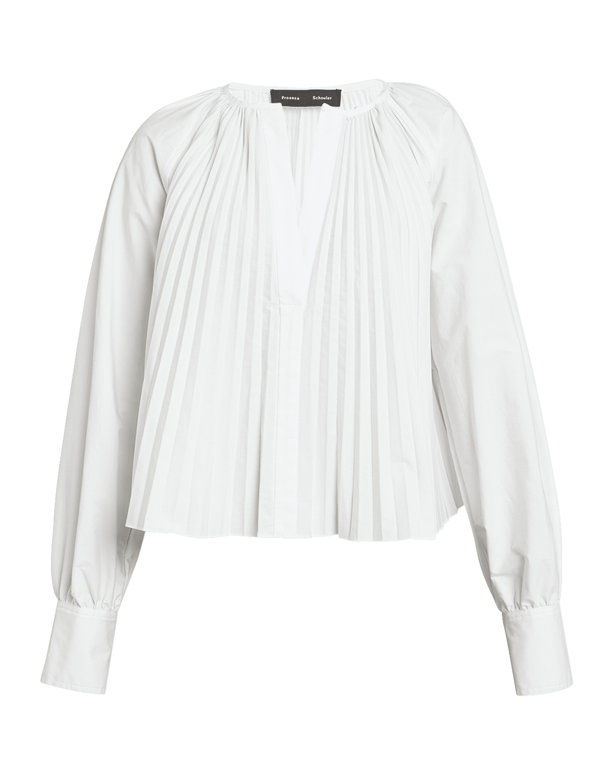 Proenza Schouler Monica Compact Poplin Pleated Blouse