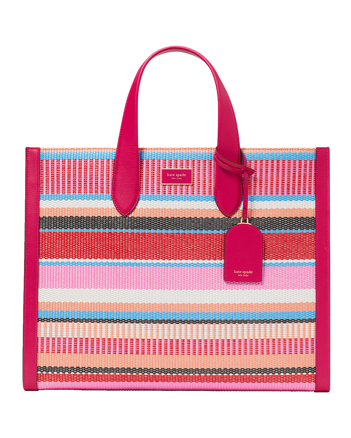kate spade new york manhattan striped woven tote bag