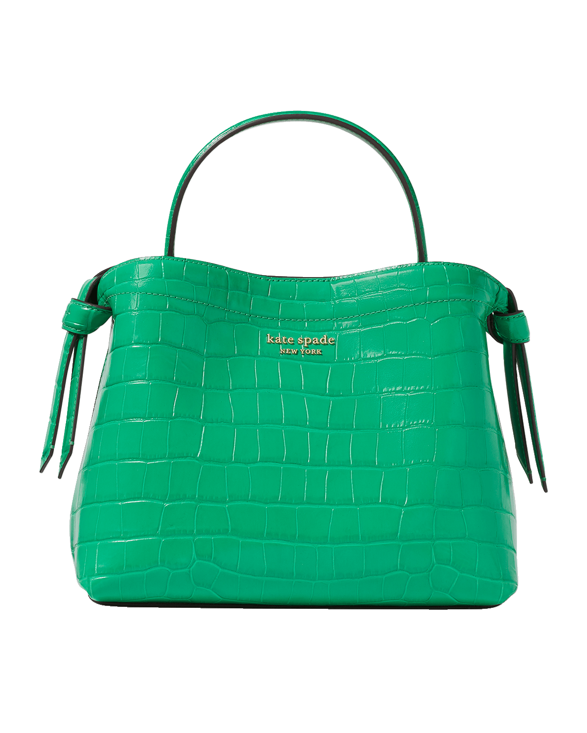 kate spade new york knott croc-embossed leather top-handle bag