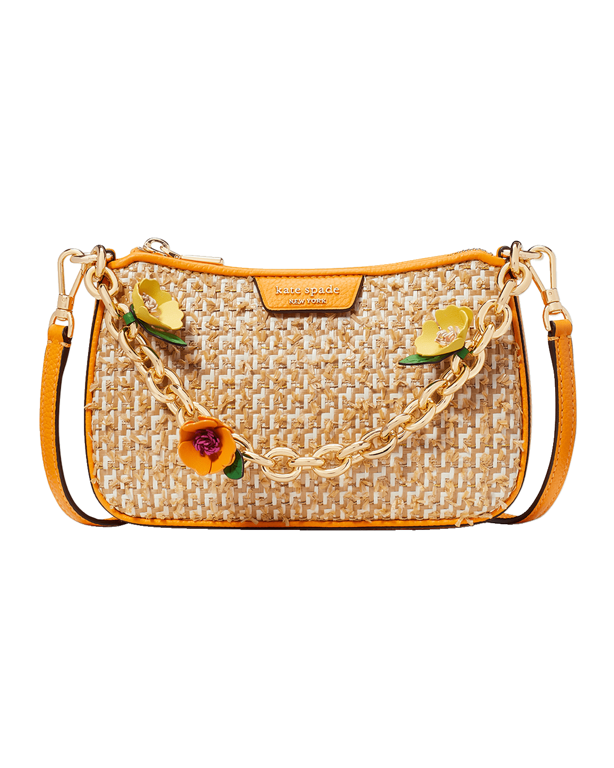 kate spade new york jolie tweed raffia shoulder bag