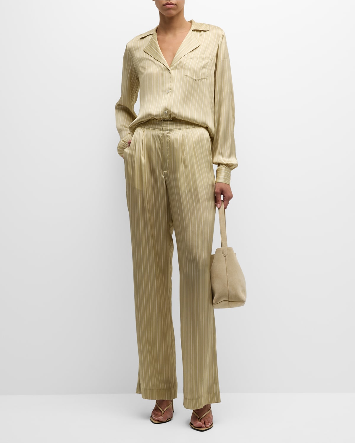 PAIGE Capriana Stripe Silk Shirt