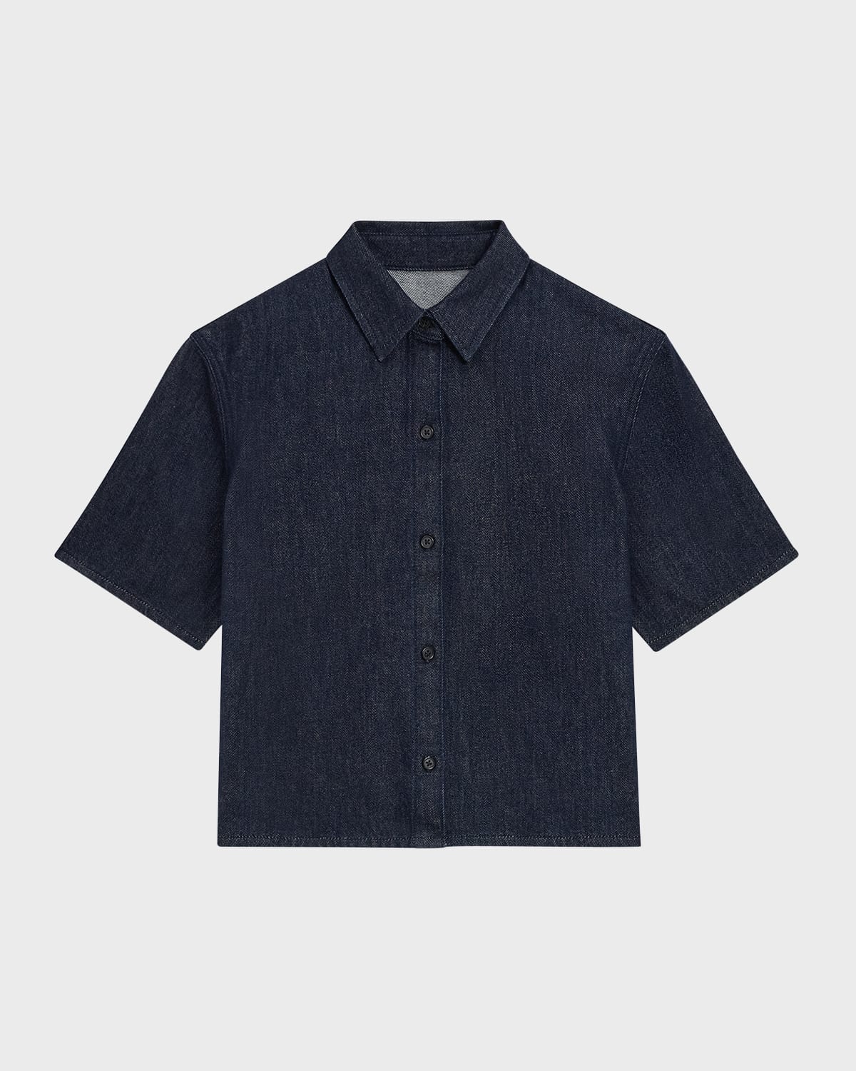 Theory Denim Boxy Short-Sleeve Shirt