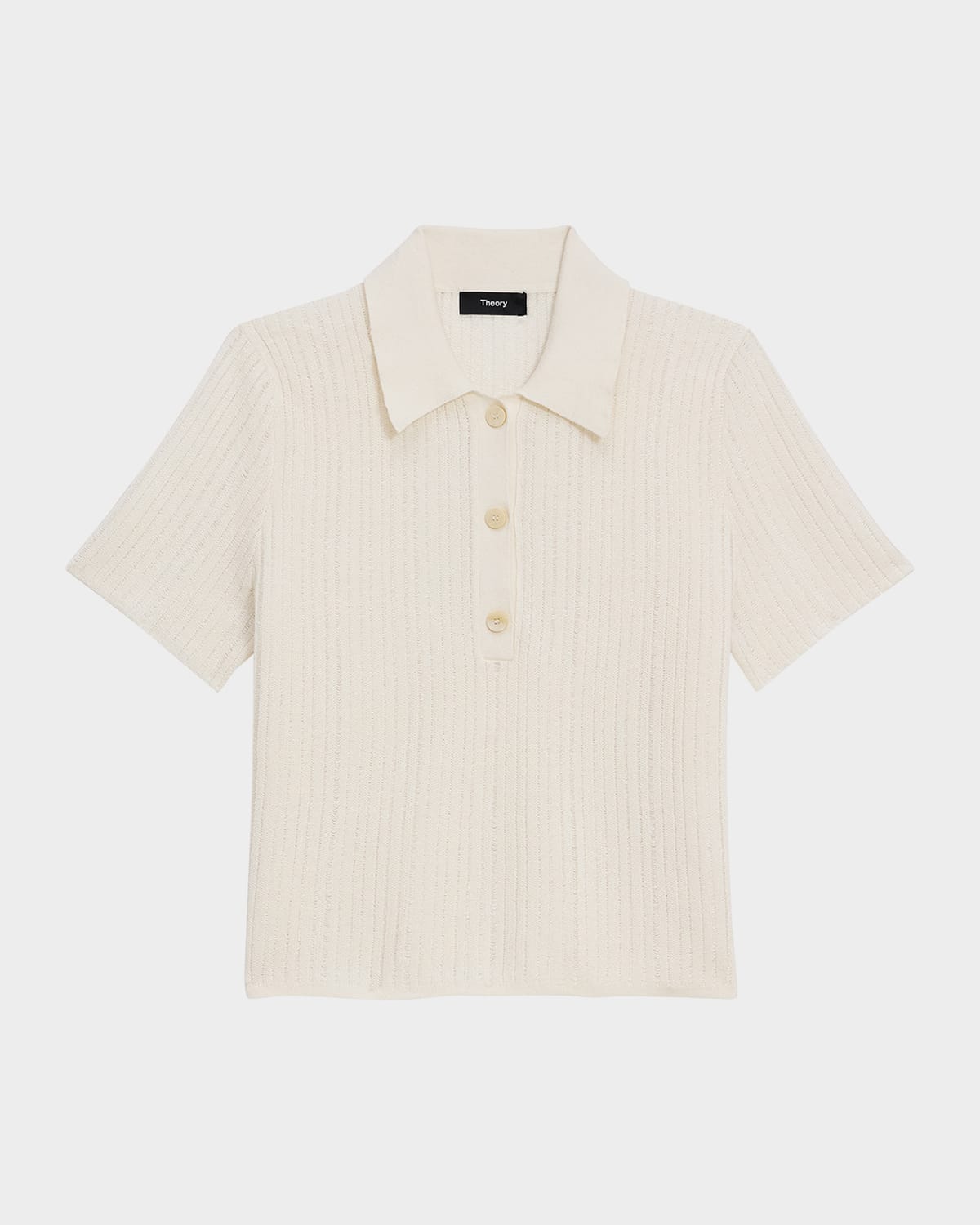 Theory Neo Sag Harbor Cropped Short-Sleeve Polo Shirt