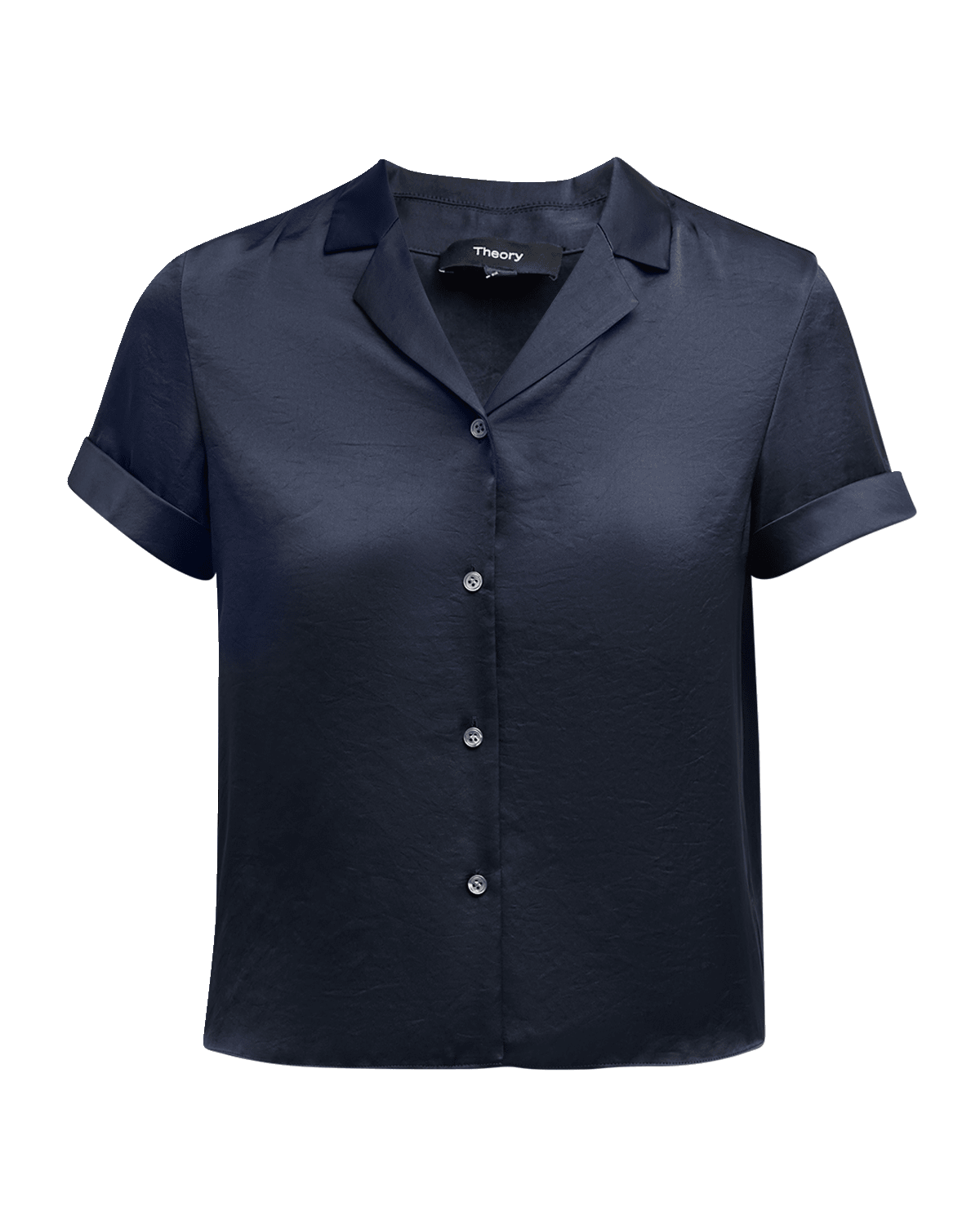 Theory Crushed Satin Camp Shirt