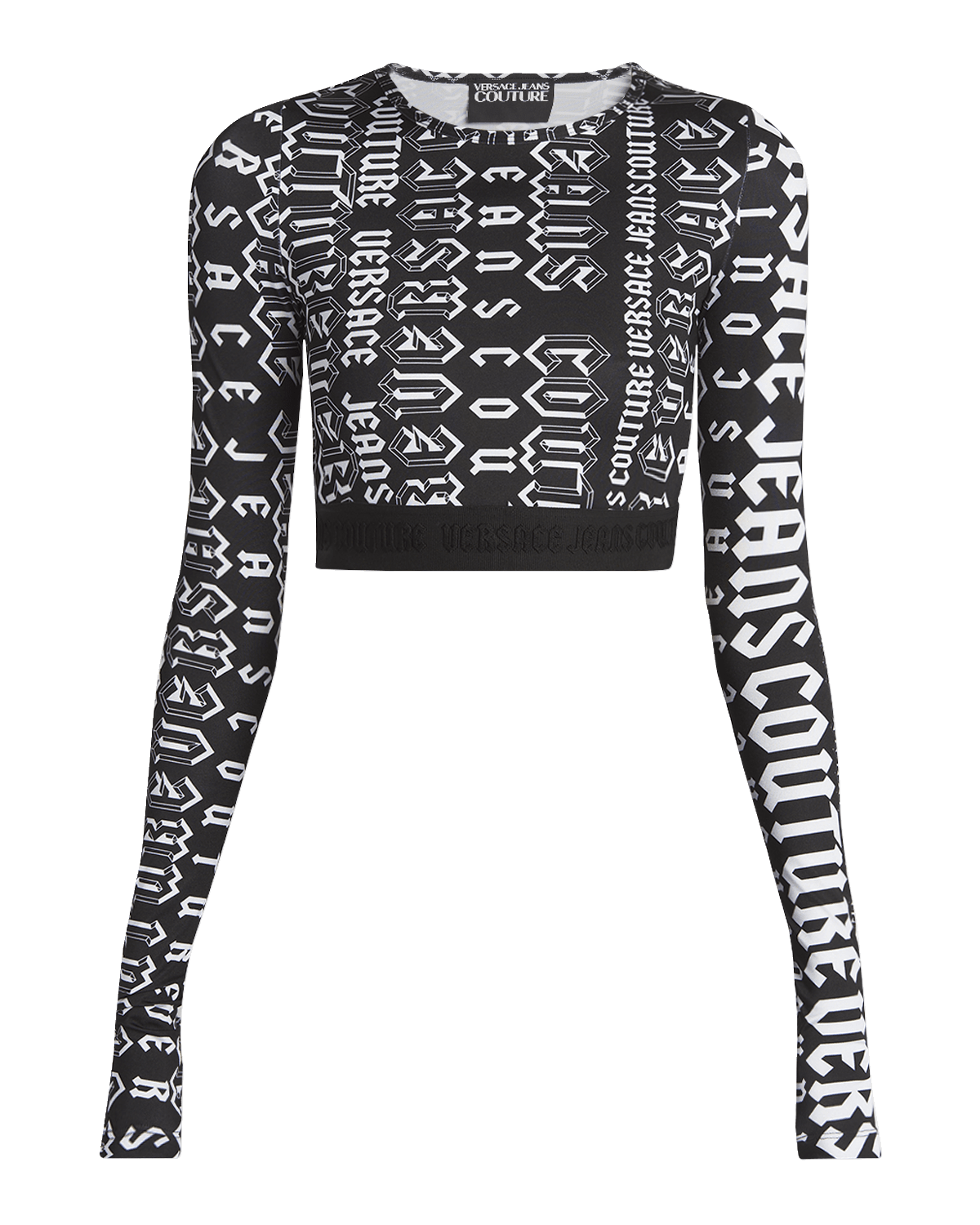 Versace Jeans Couture Long-Sleeve Stretch Logo Top