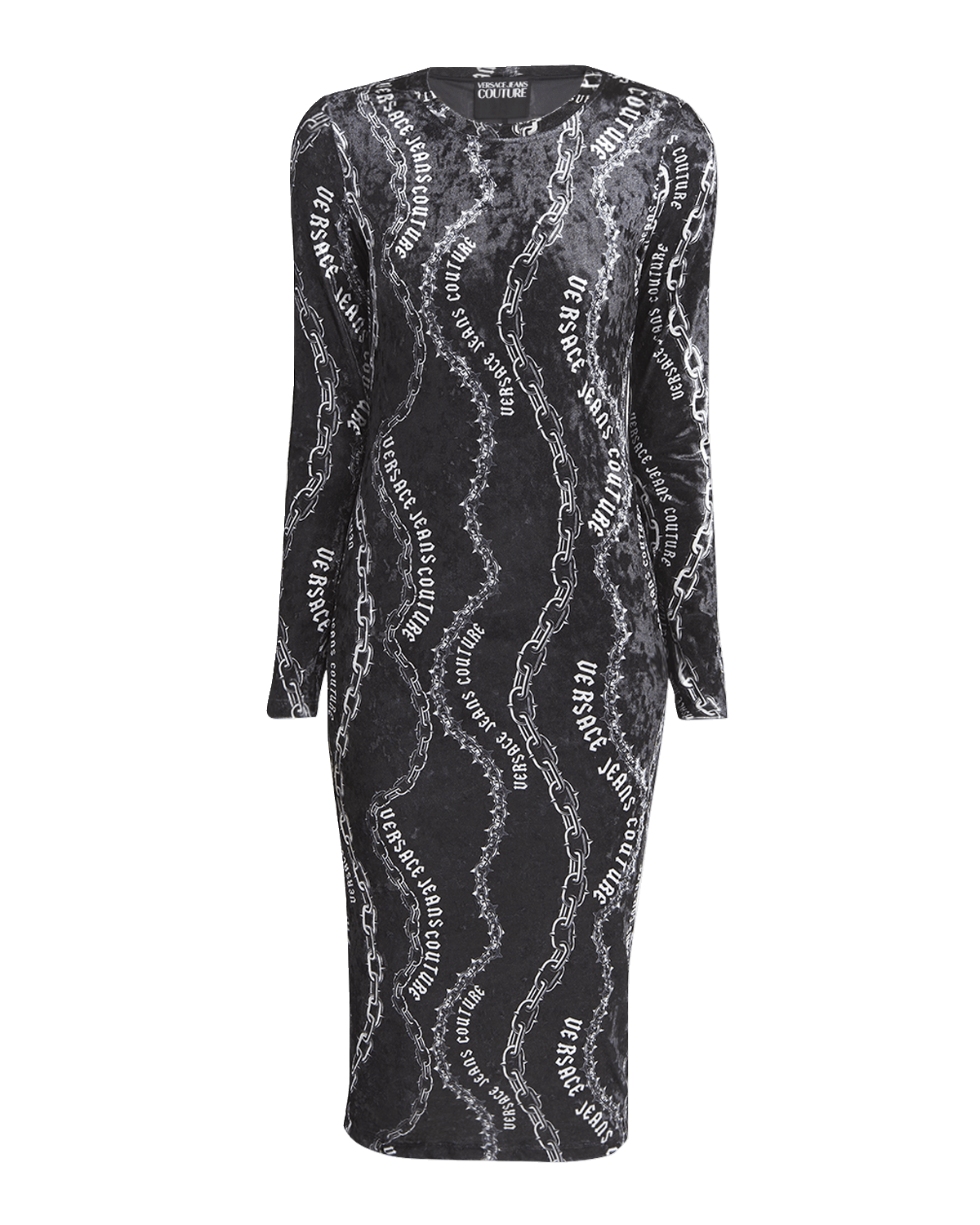 Versace Jeans Couture Chain Logo Bodycon Midi Dress