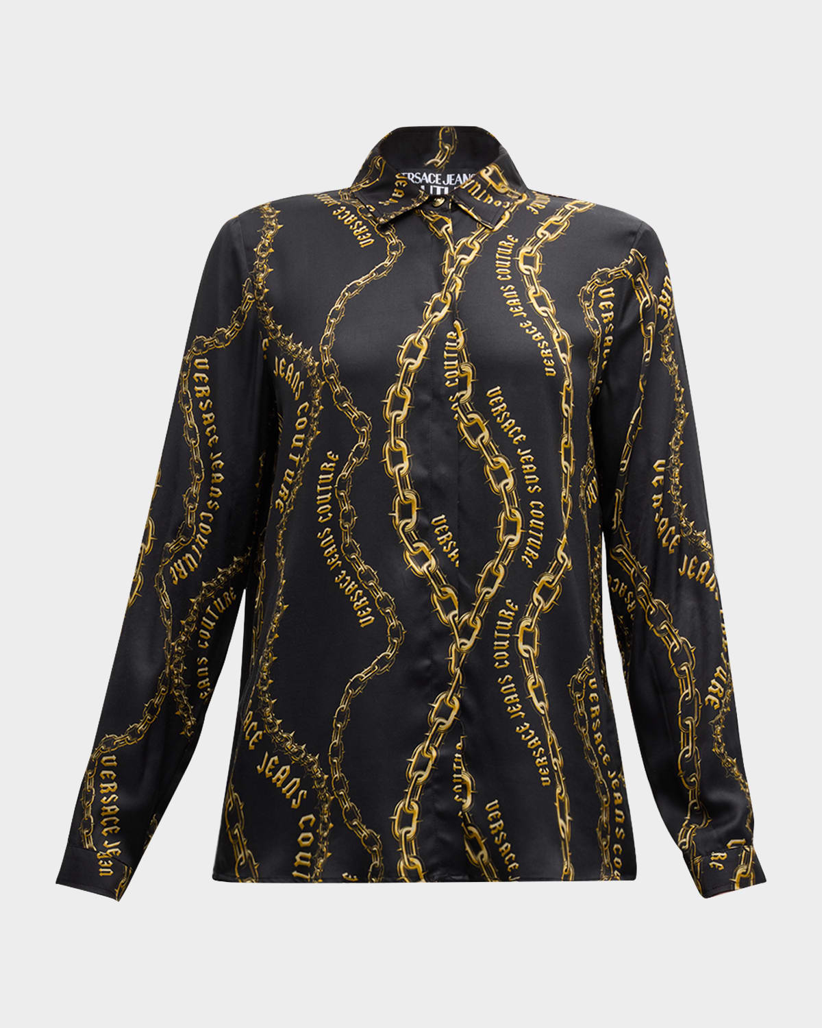 Versace Jeans Couture Long-Sleeve Chain Logo Shirt
