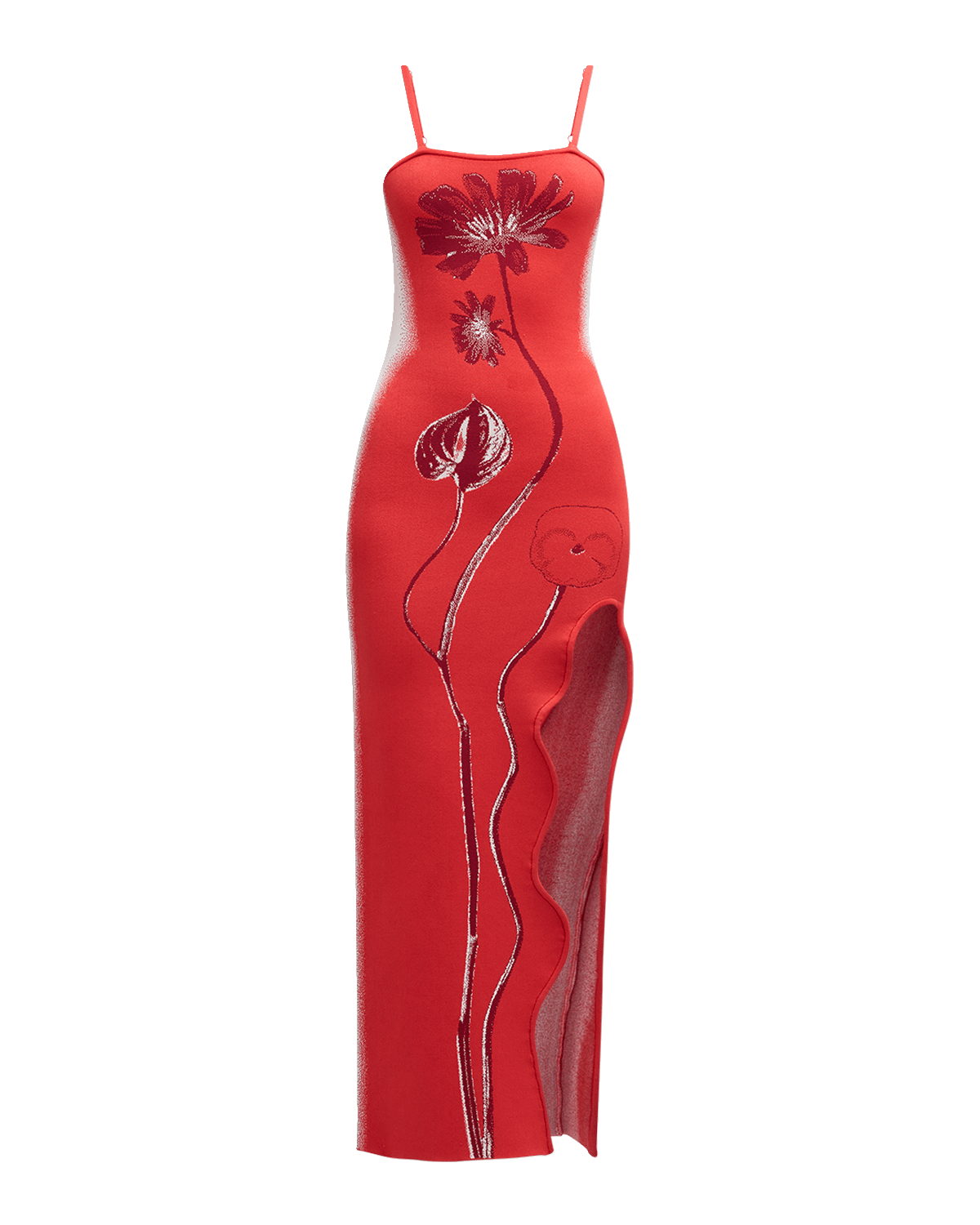 PH5 Iris Flower Asymmetric Sheath Maxi Dress