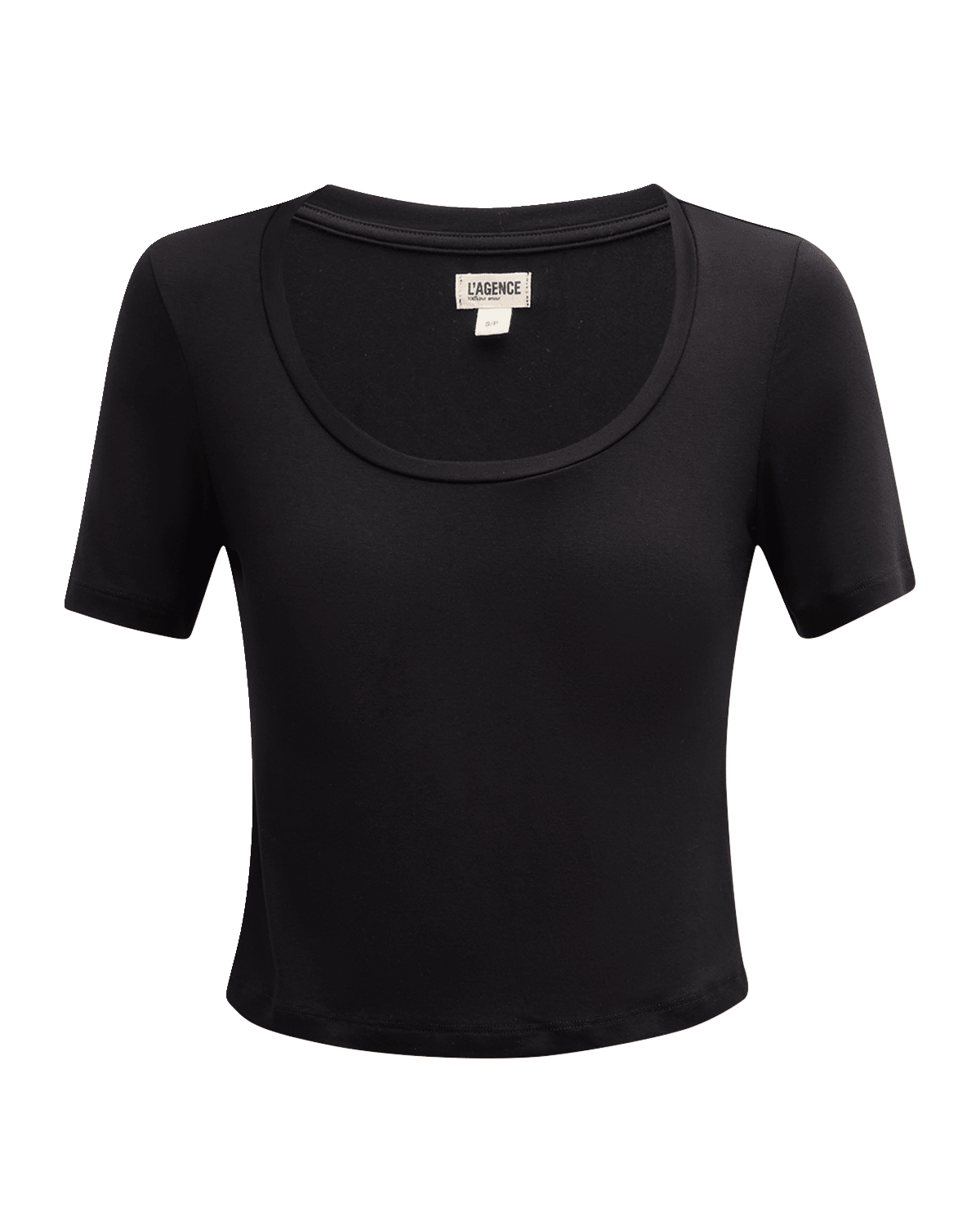 L'Agence Dana Scoop-Neck Cropped Tee